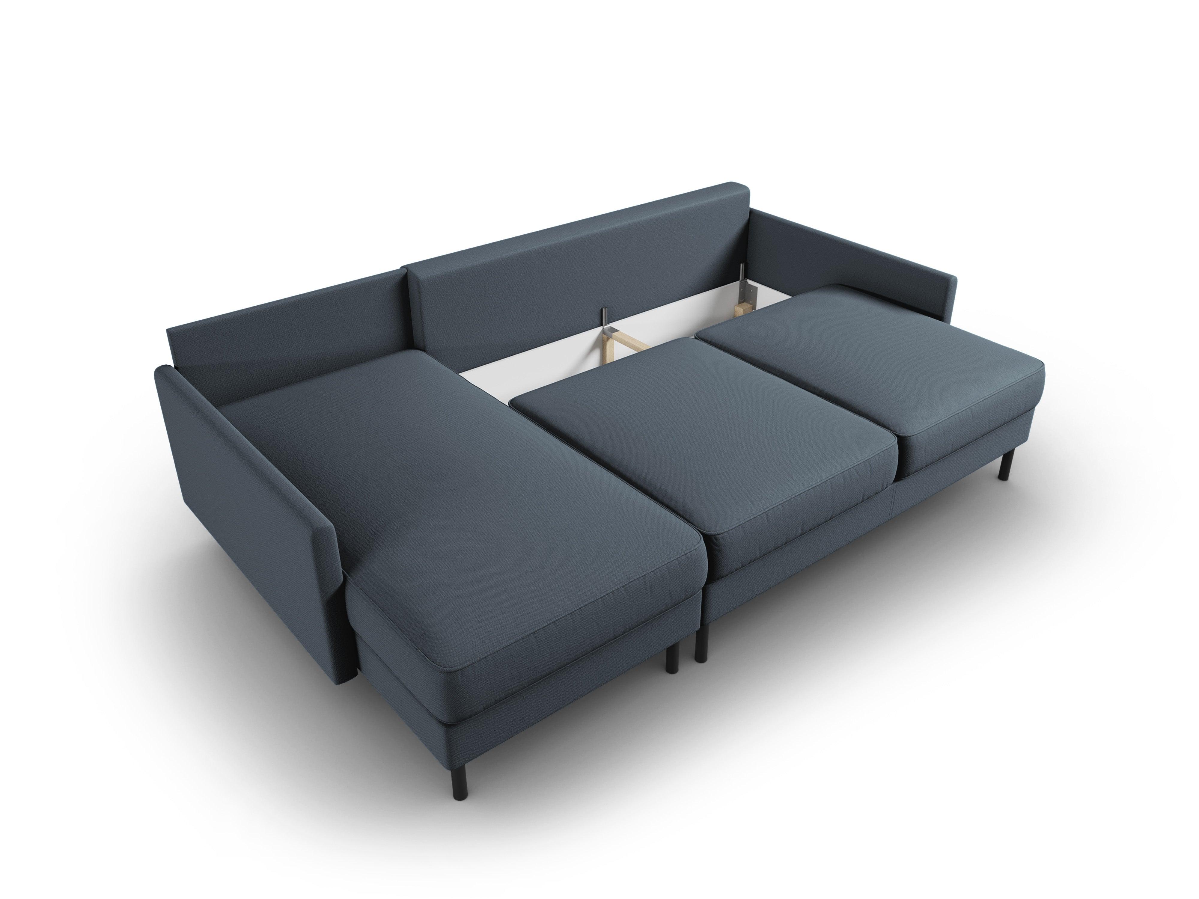 Narożnik lewostronny z funkcją spania SCOTT niebieski Micadoni Eye on Design