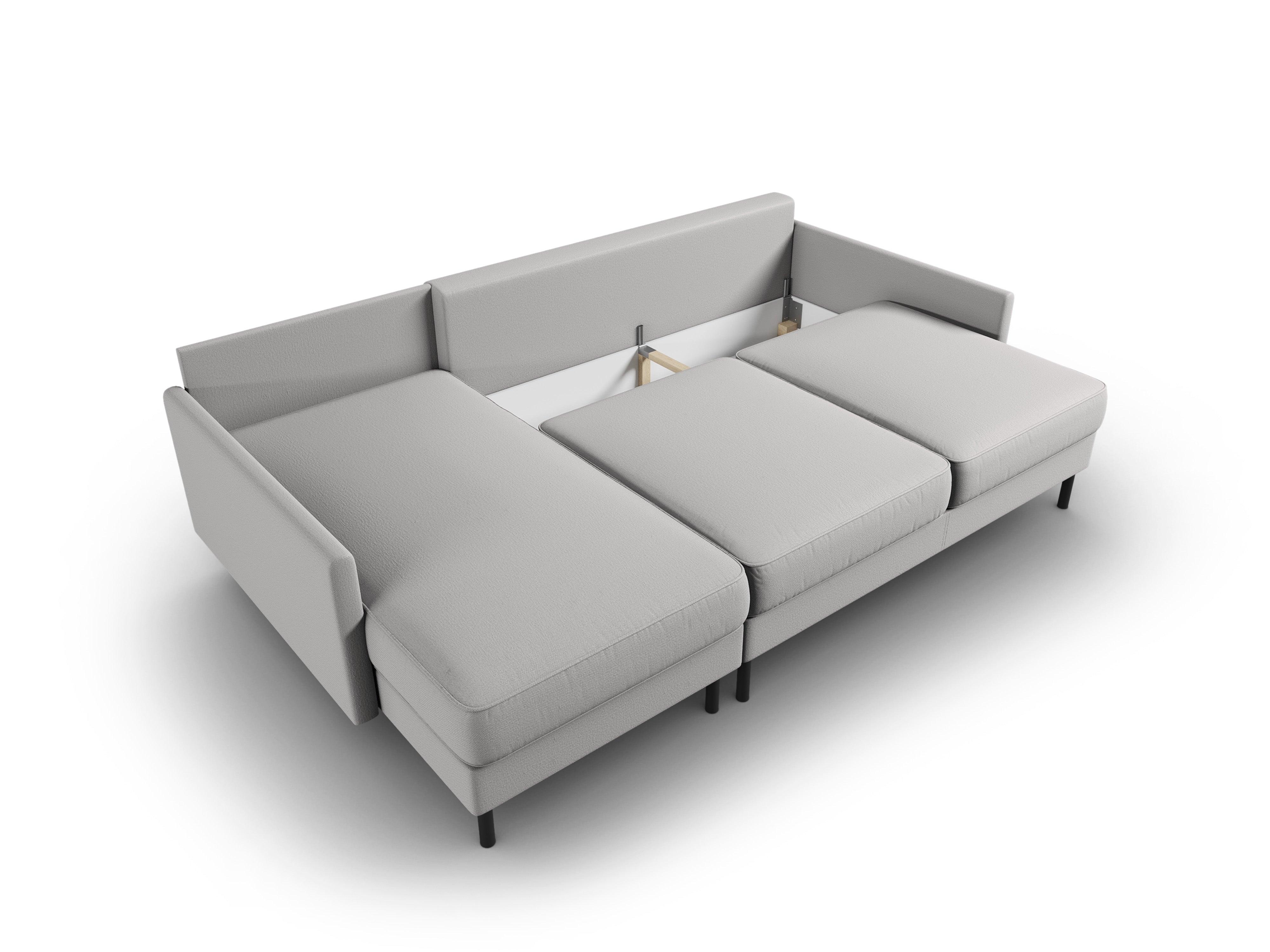 Narożnik lewostronny z funkcją spania SCOTT jasnoszary Micadoni Eye on Design