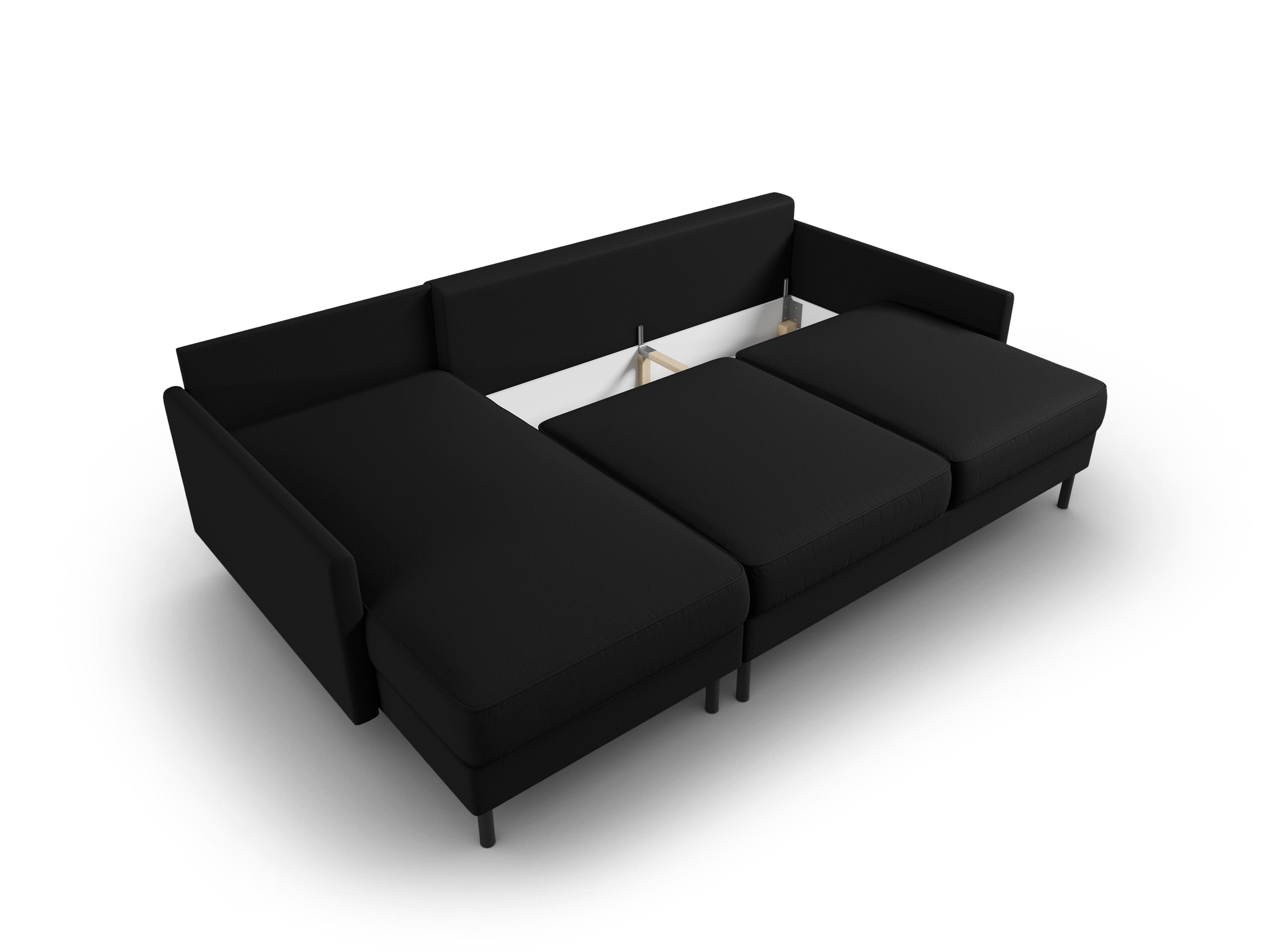 Narożnik lewostronny z funkcją spania SCOTT czarny Micadoni Eye on Design