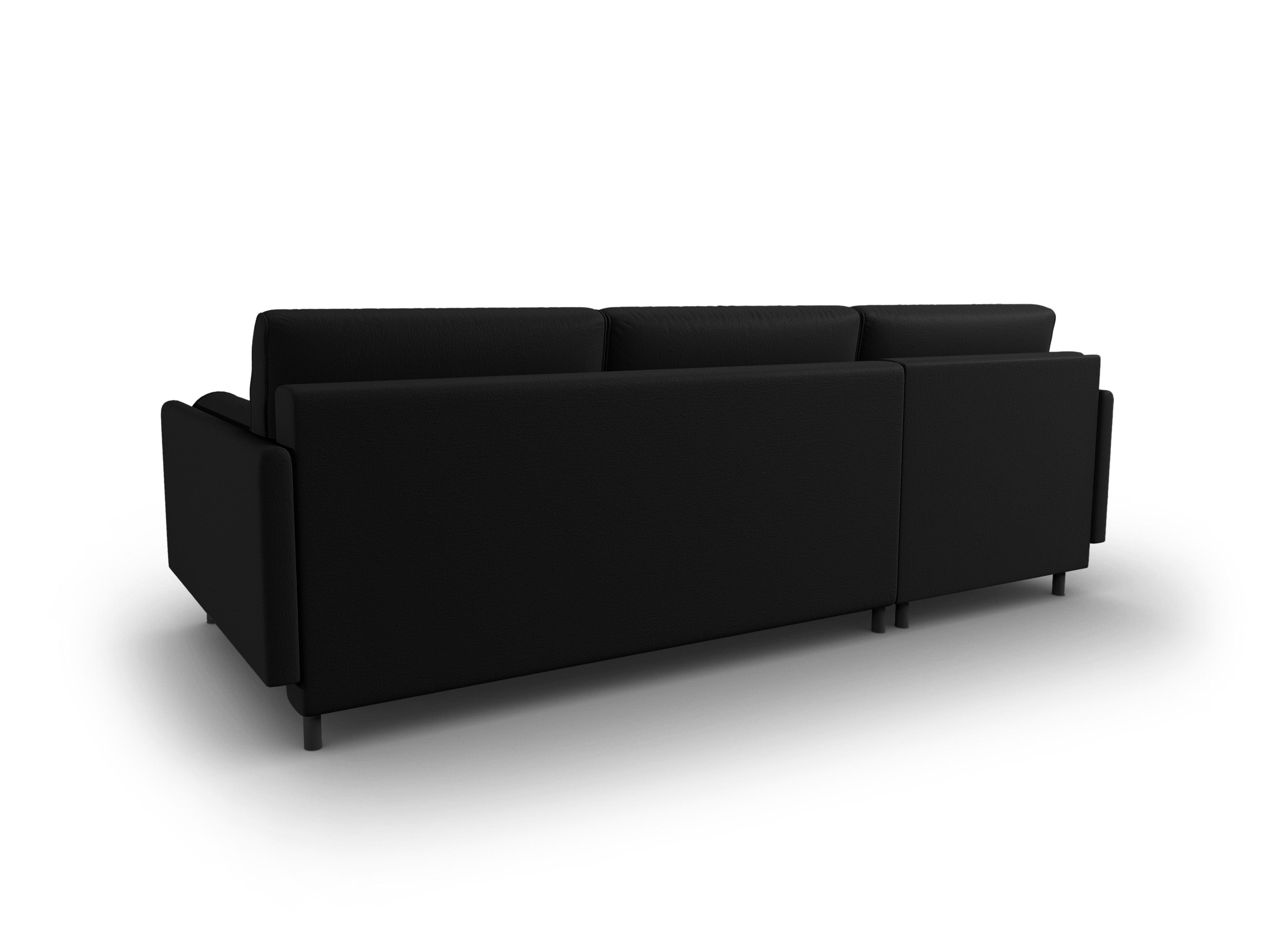 Narożnik lewostronny z funkcją spania SCOTT czarny Micadoni Eye on Design