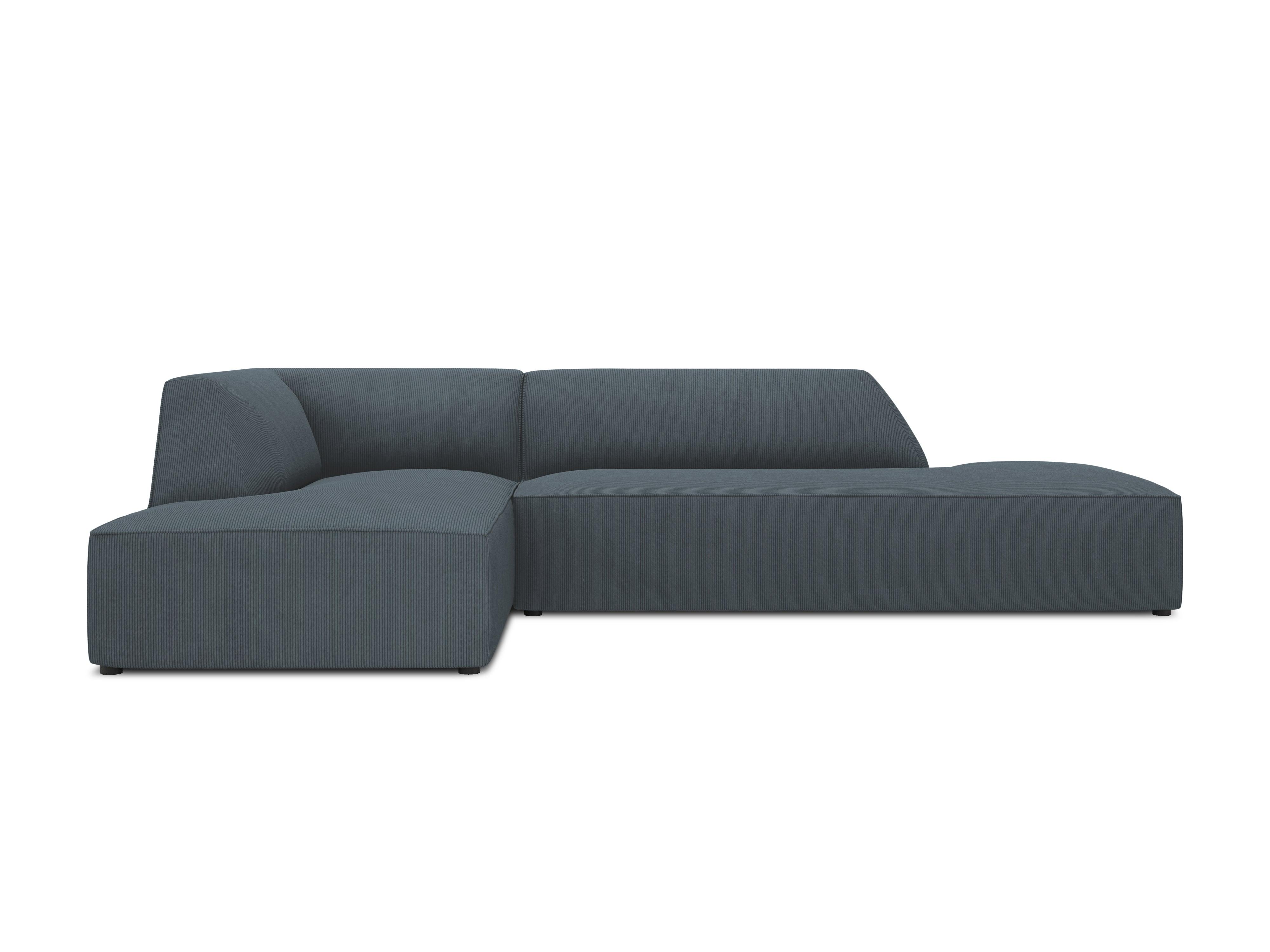 Sofa narożna sztruksowa lewostronna RUBY niebieski Micadoni Eye on Design
