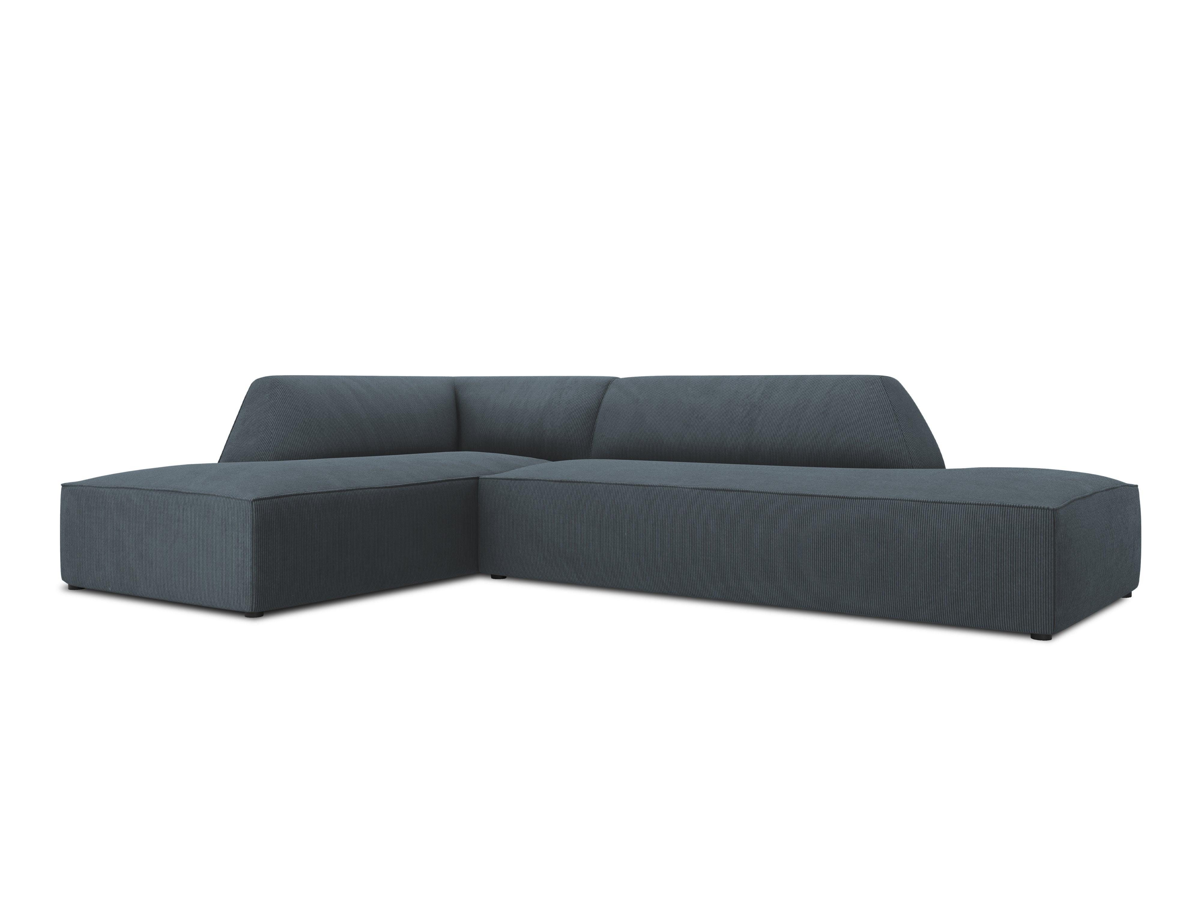 Sofa narożna sztruksowa lewostronna RUBY niebieski Micadoni Eye on Design