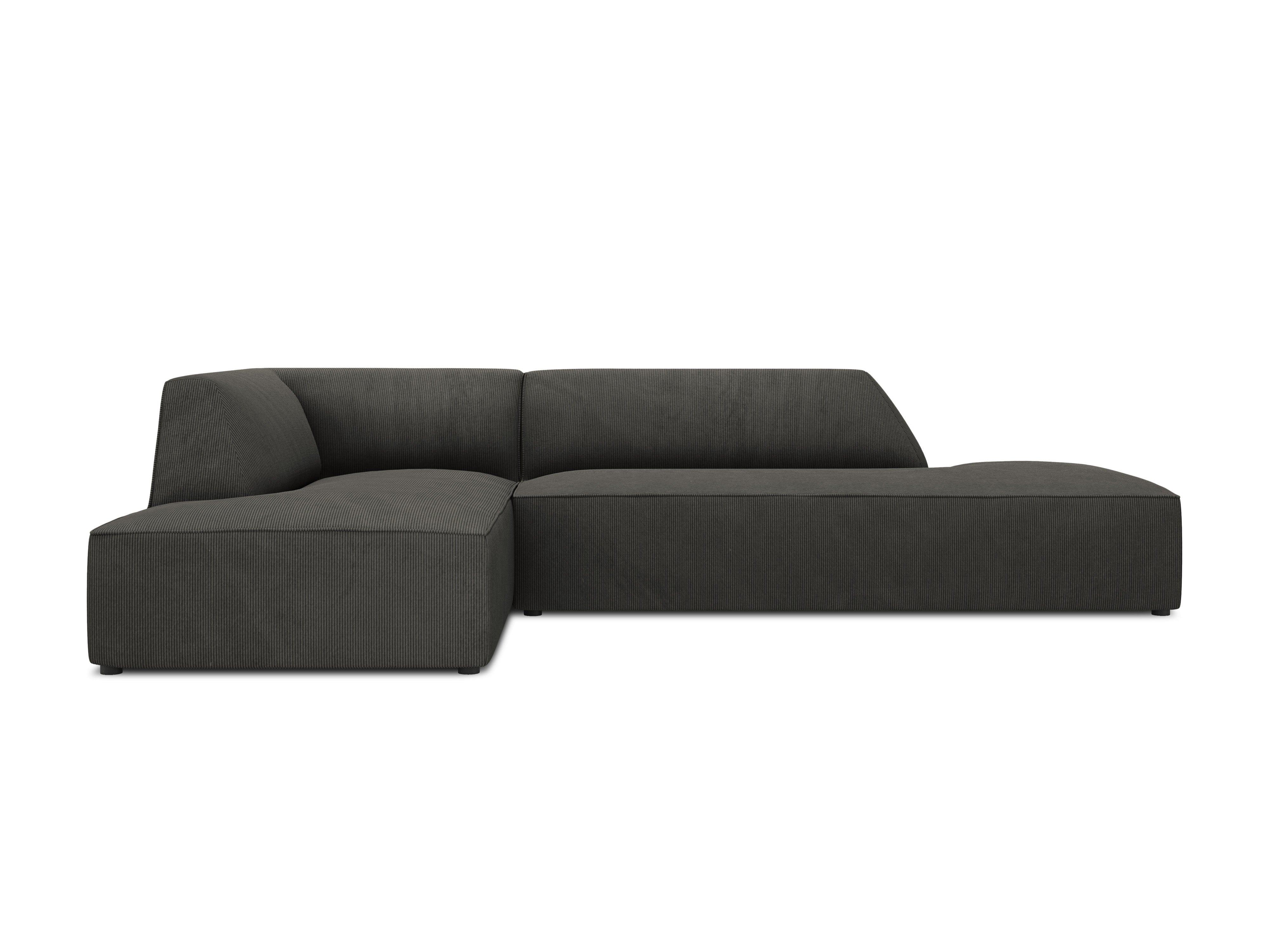 Sofa narożna sztruksowa lewostronna RUBY ciemnoszary Micadoni Eye on Design