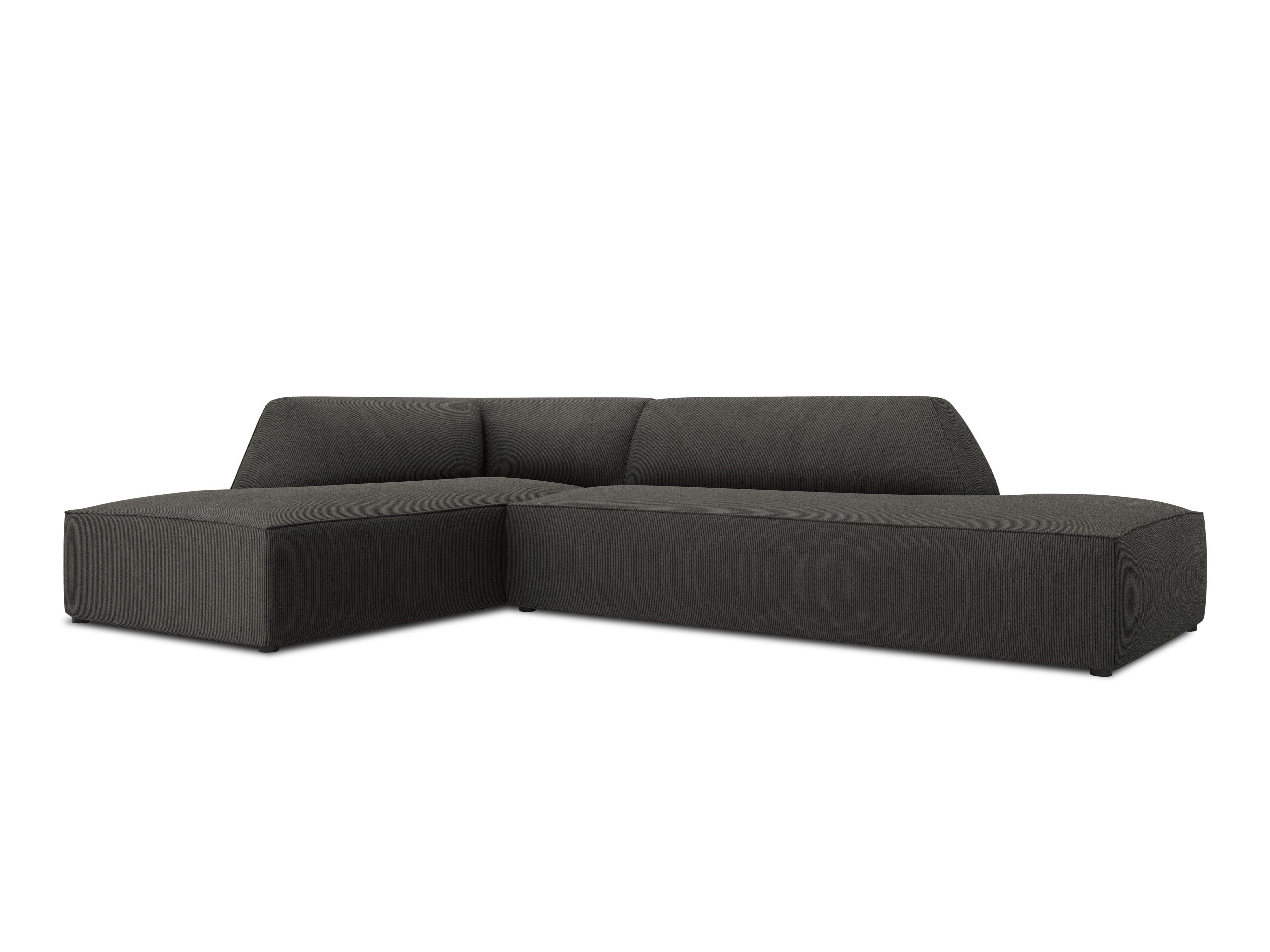 Sofa narożna sztruksowa lewostronna RUBY ciemnoszary Micadoni Eye on Design