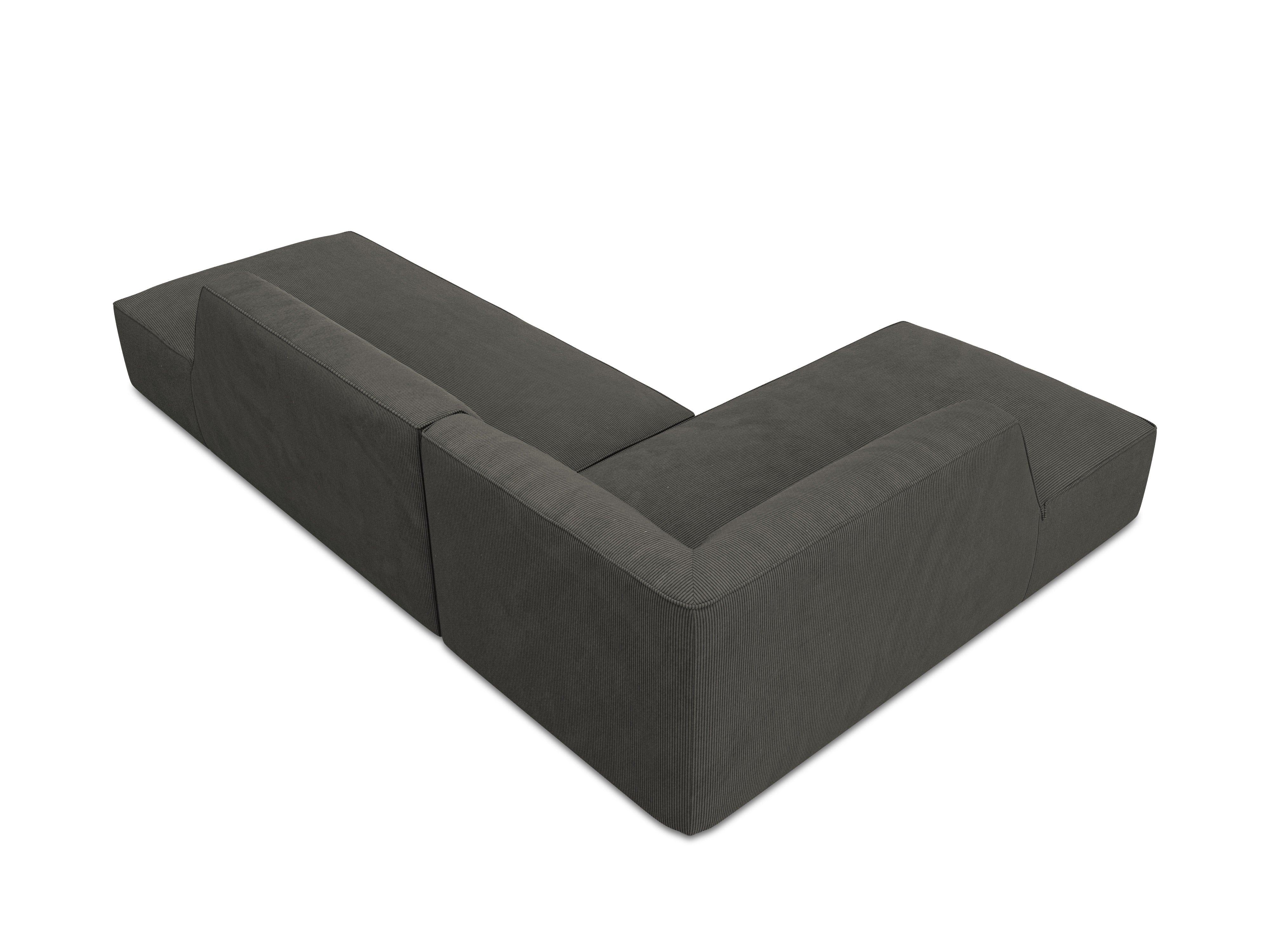Sofa narożna sztruksowa lewostronna RUBY ciemnoszary Micadoni Eye on Design