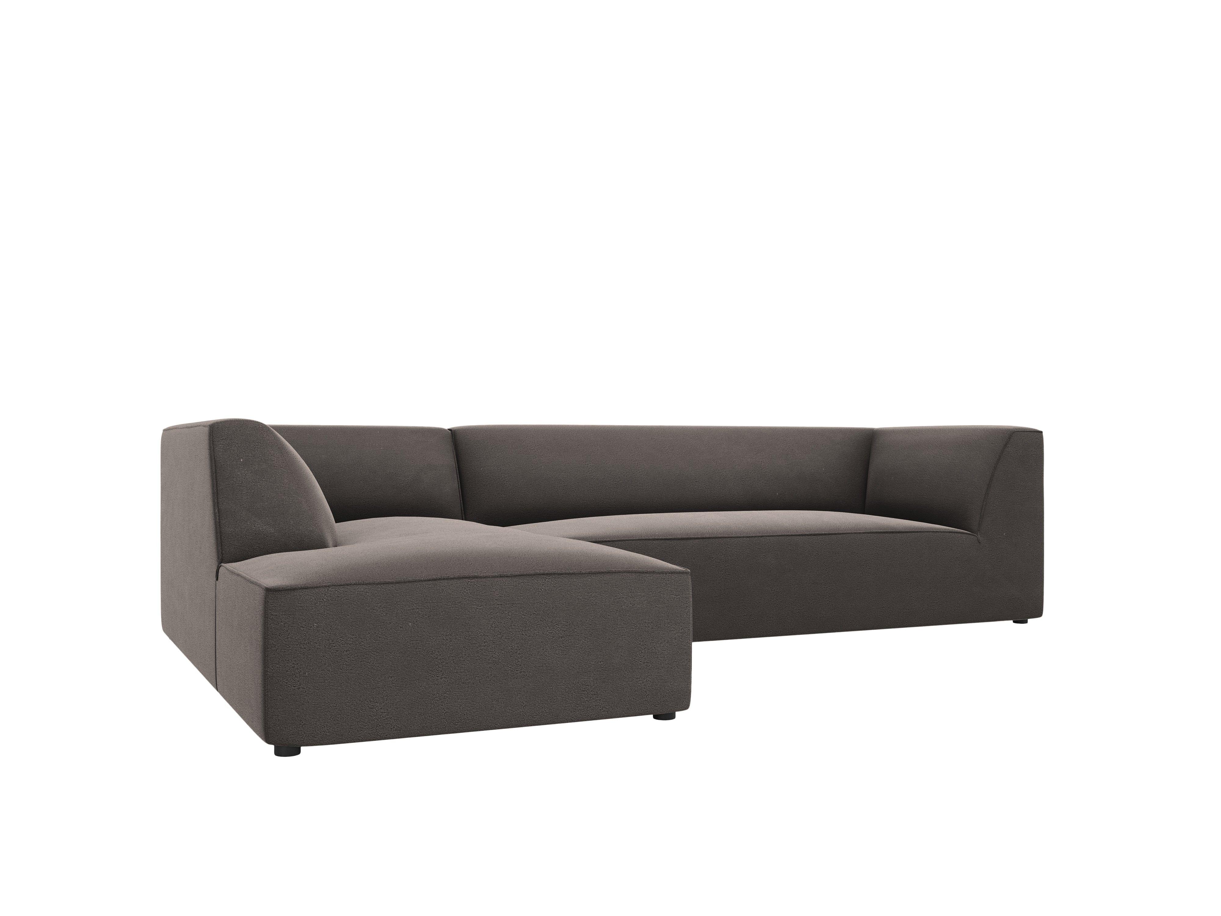 Narożnik aksamitny 4-osobowy lewostronny RUBY ciemnoszary Micadoni Eye on Design