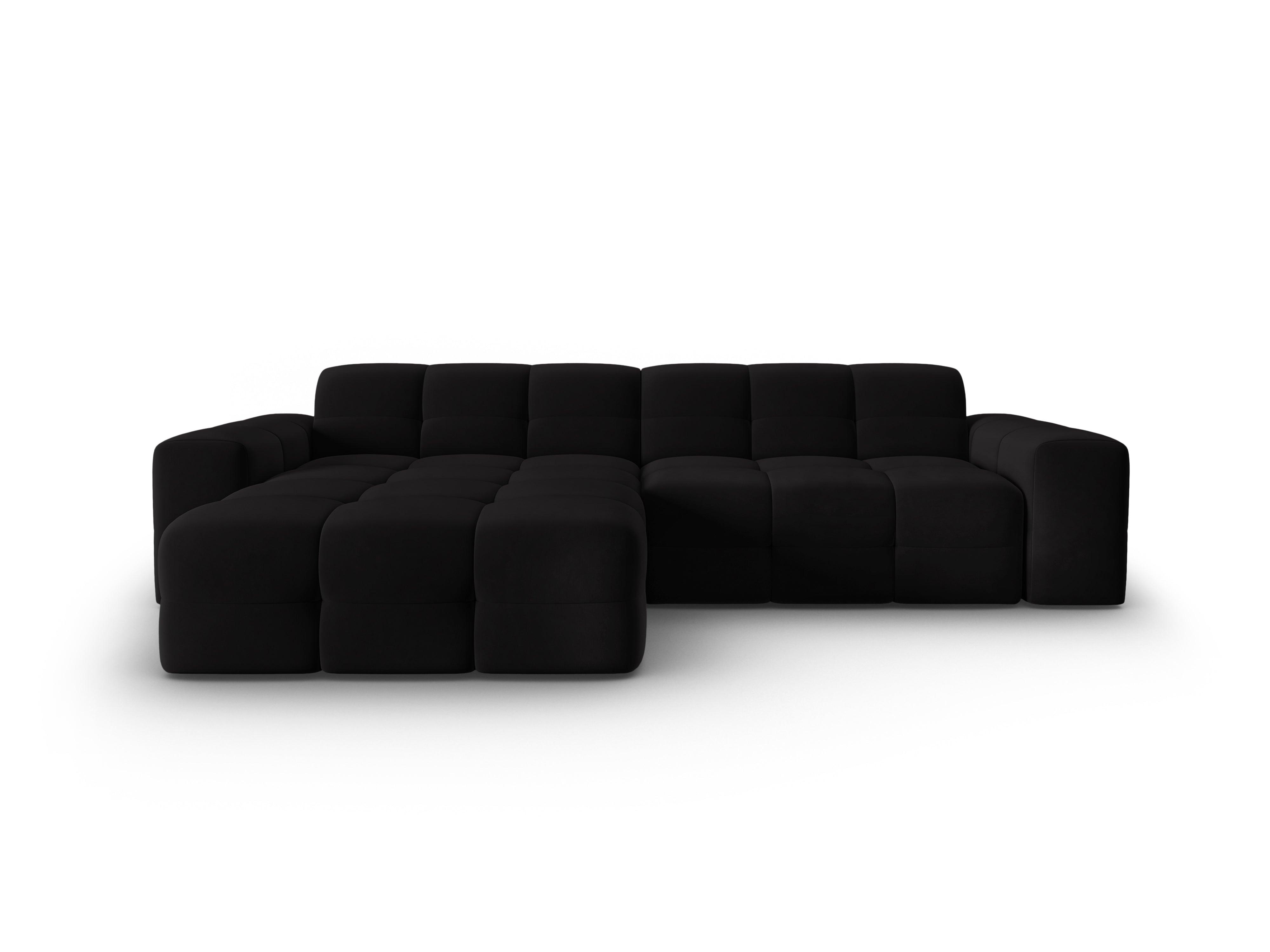 Narożnik lewostronny 4-osobowy KENDAL czarny – sofa narożna