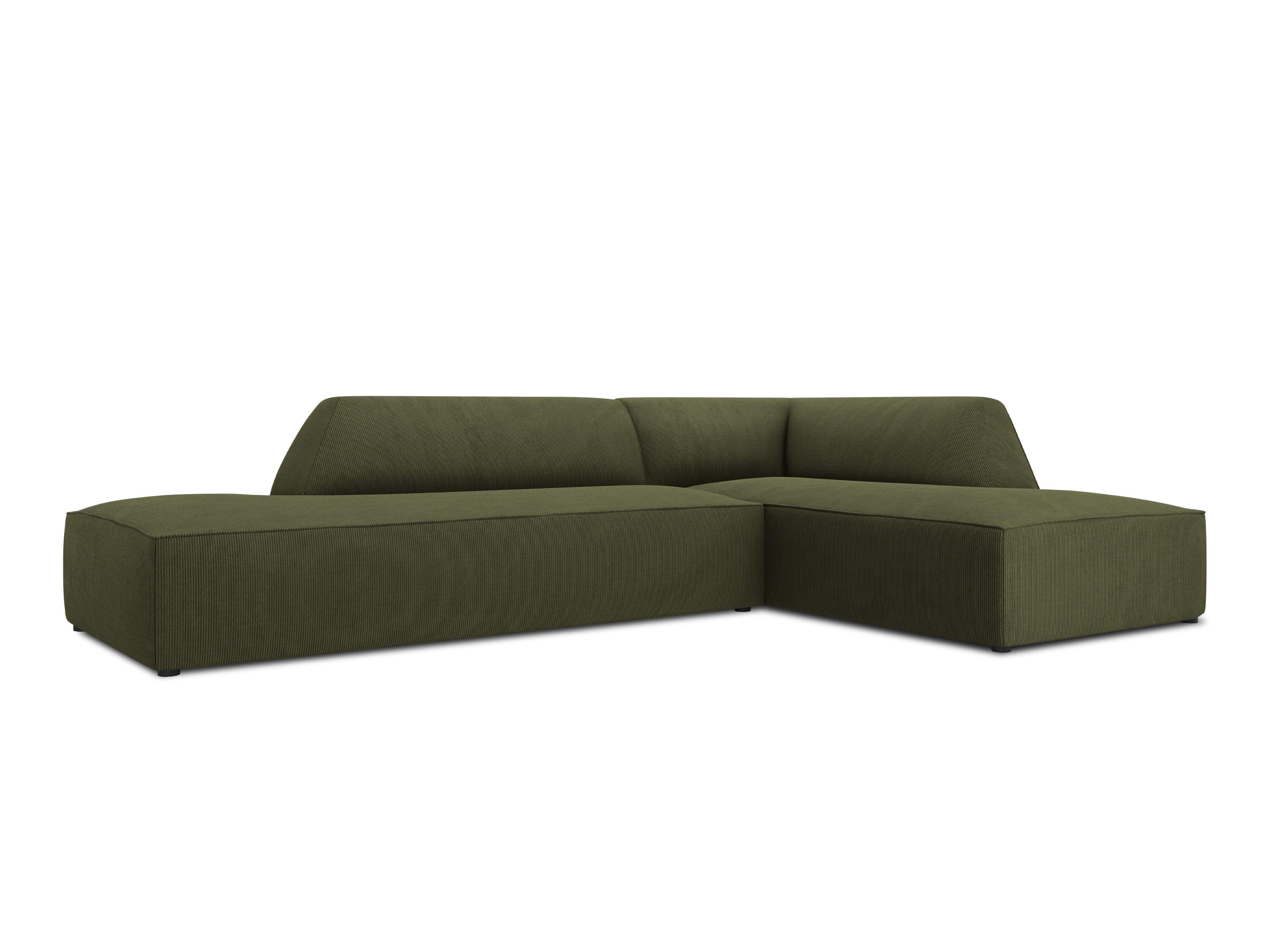 Sofa narożna sztruksowa prawostronny RUBY zielony Micadoni Eye on Design