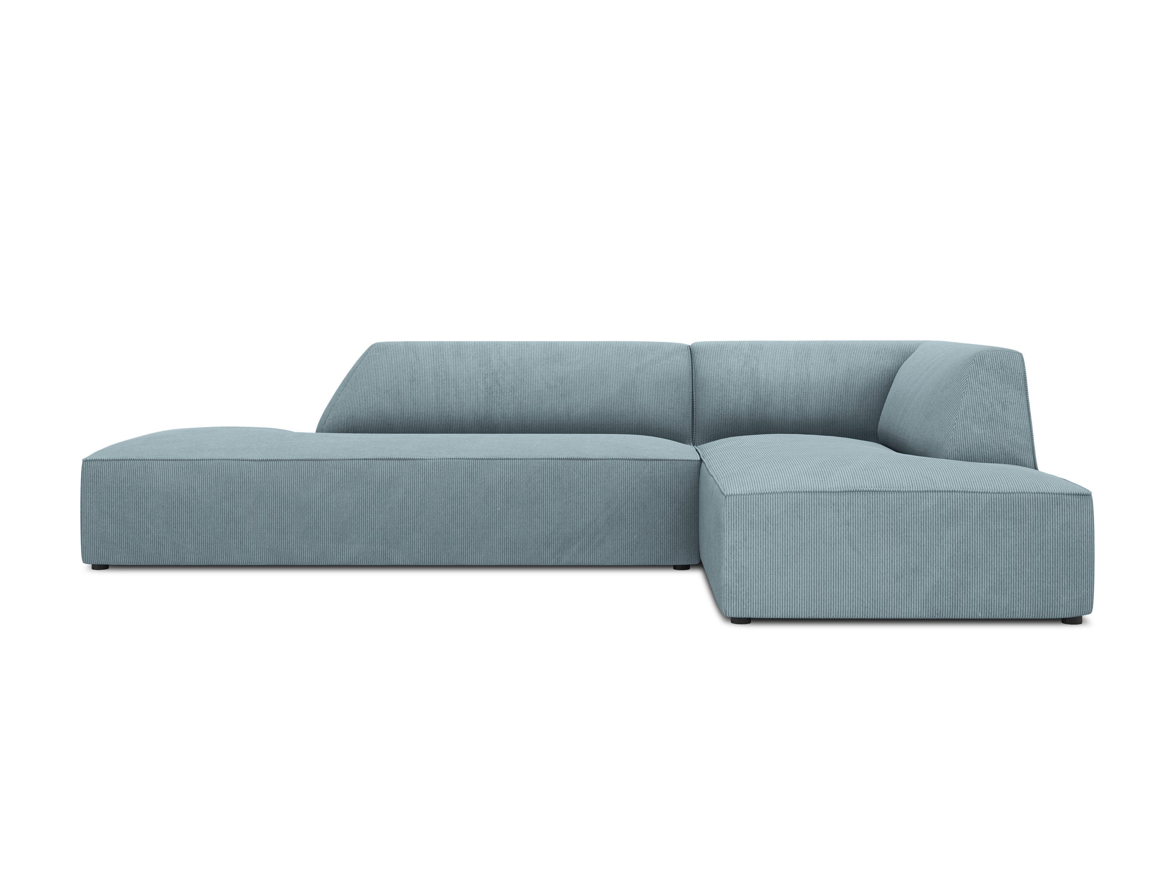 Sofa narożna sztruksowa prawostronny RUBY jasnoniebieski Micadoni Eye on Design