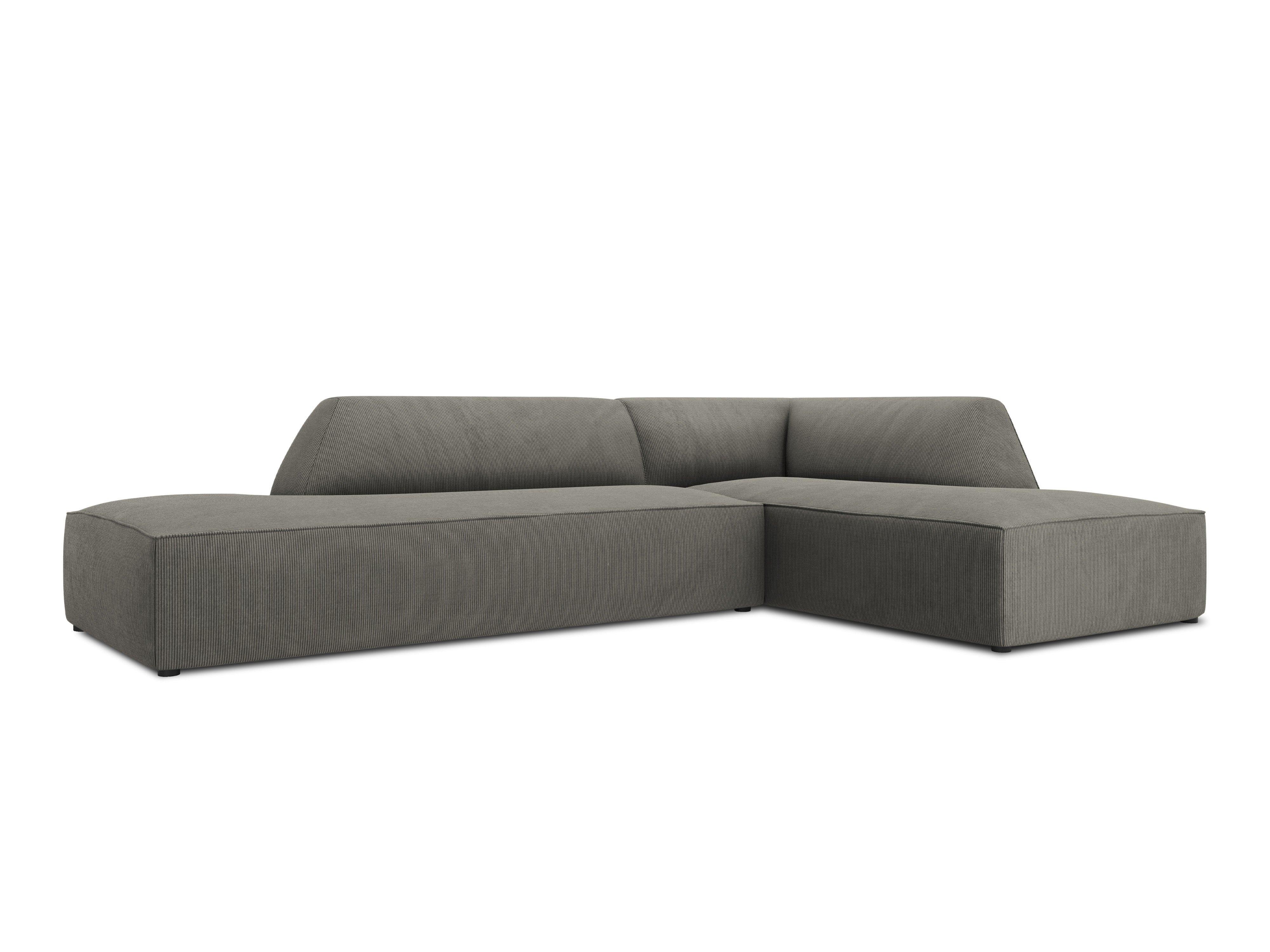 Sofa narożna sztruksowa prawostronny RUBY jasnoszary Micadoni Eye on Design