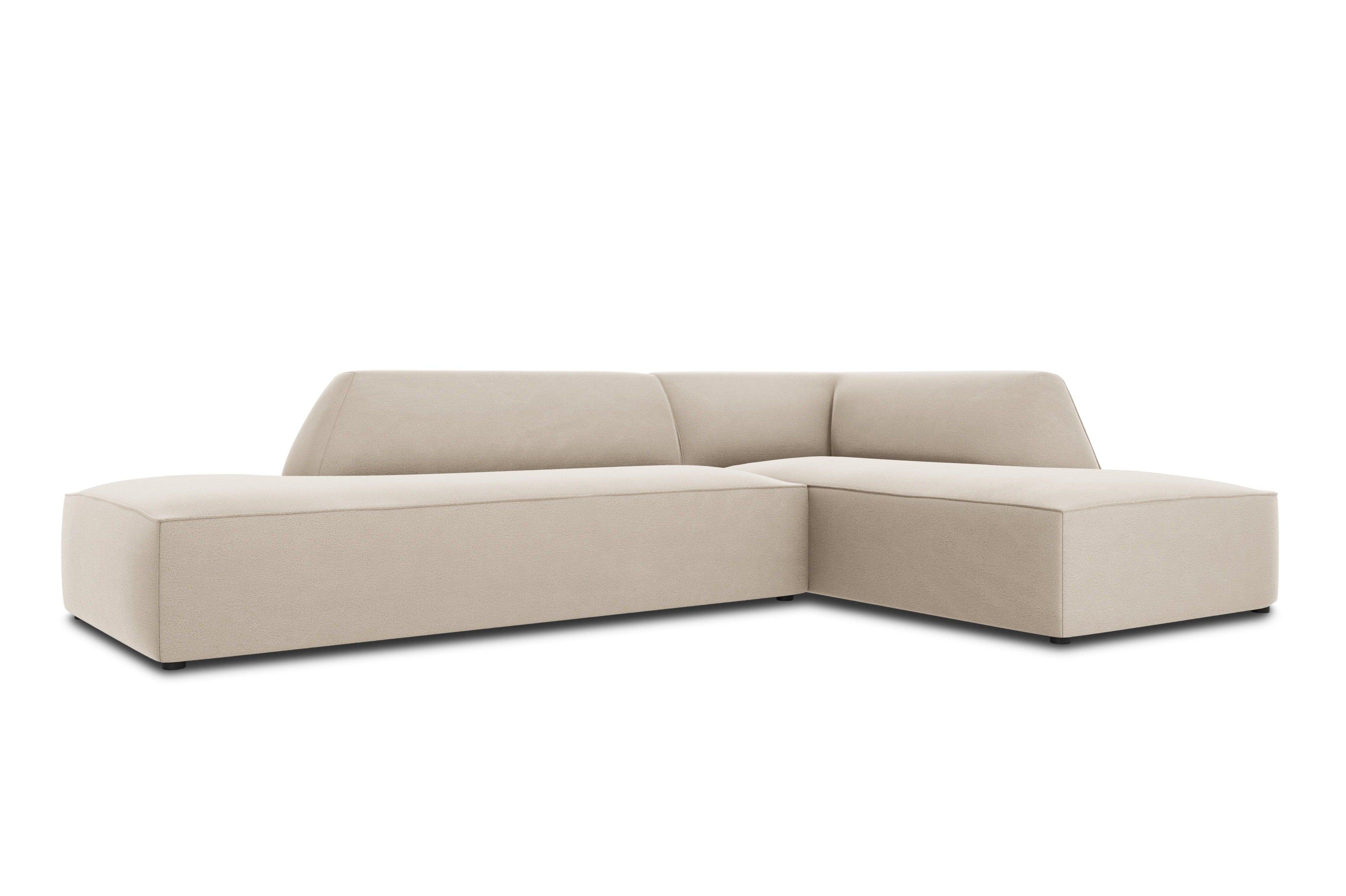 Sofa narożna aksamitna prawostronna RUBY beżowy Micadoni Eye on Design