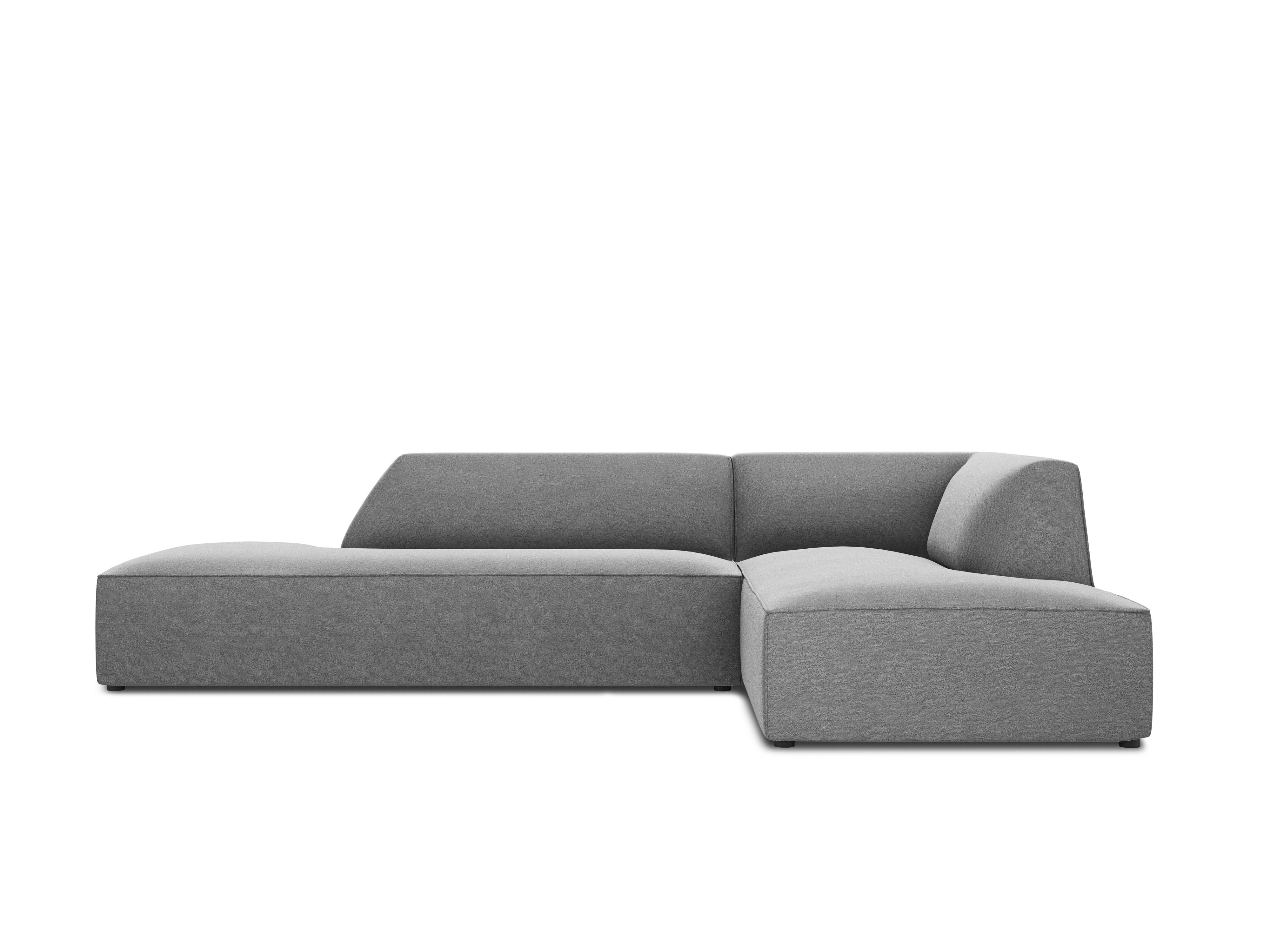 Sofa narożna aksamitna prawostronna RUBY jasnoszary Micadoni Eye on Design