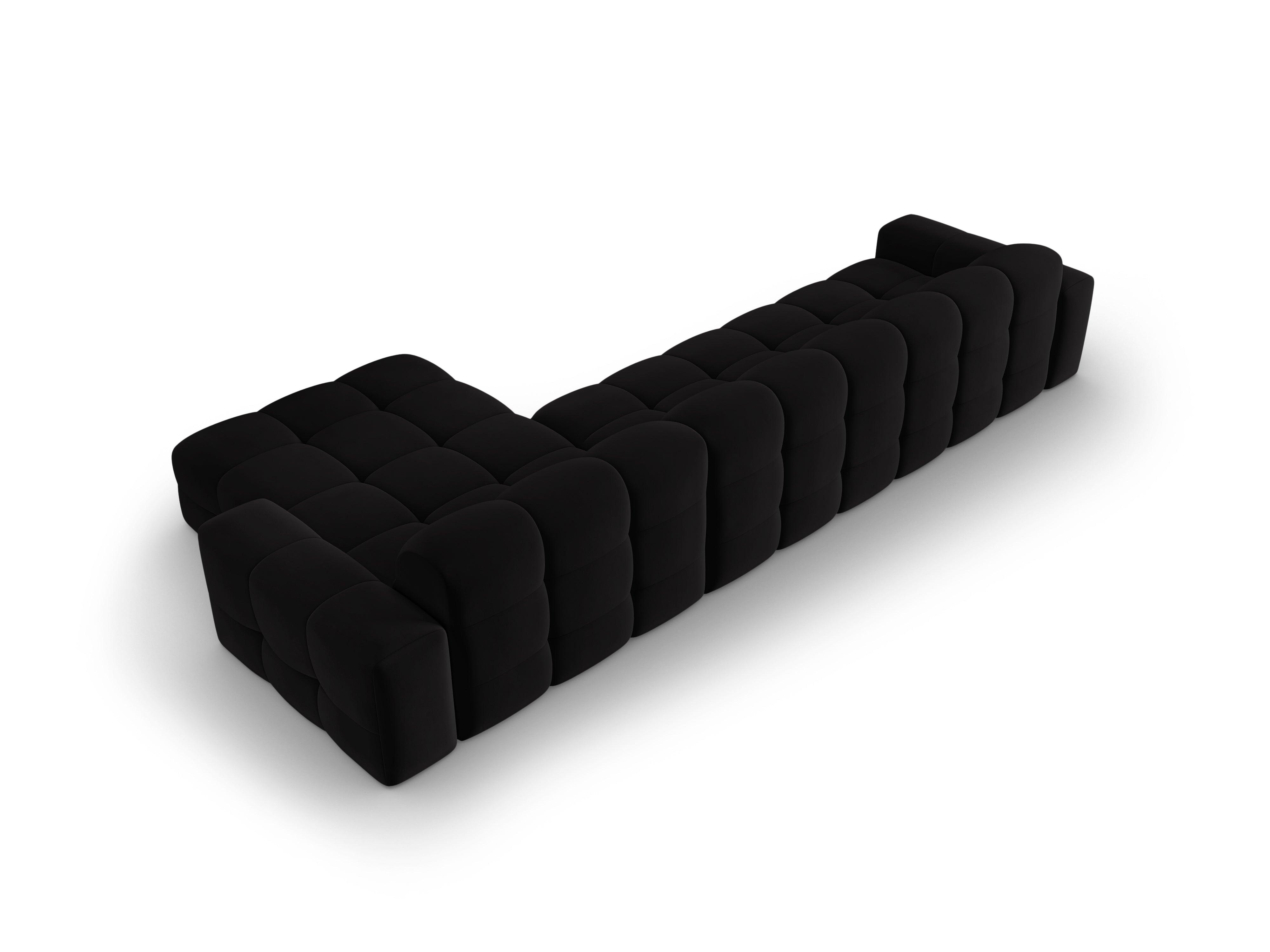 Narożnik prawostronny 5-osobowy KENDAL czarny – sofa narożna