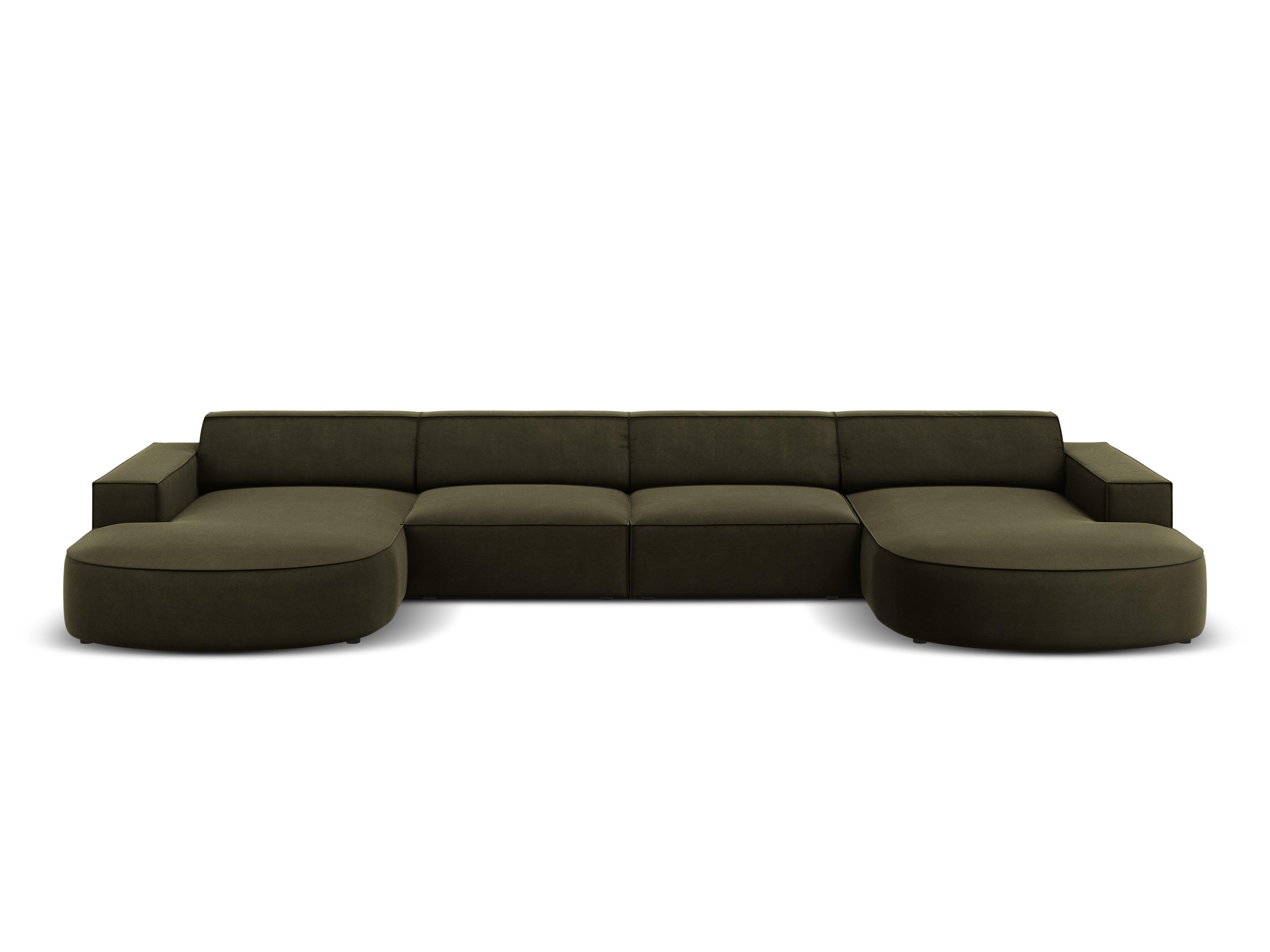 Sofa aksamitna panoramiczna okrągła JODIE zielony Micadoni Eye on Design