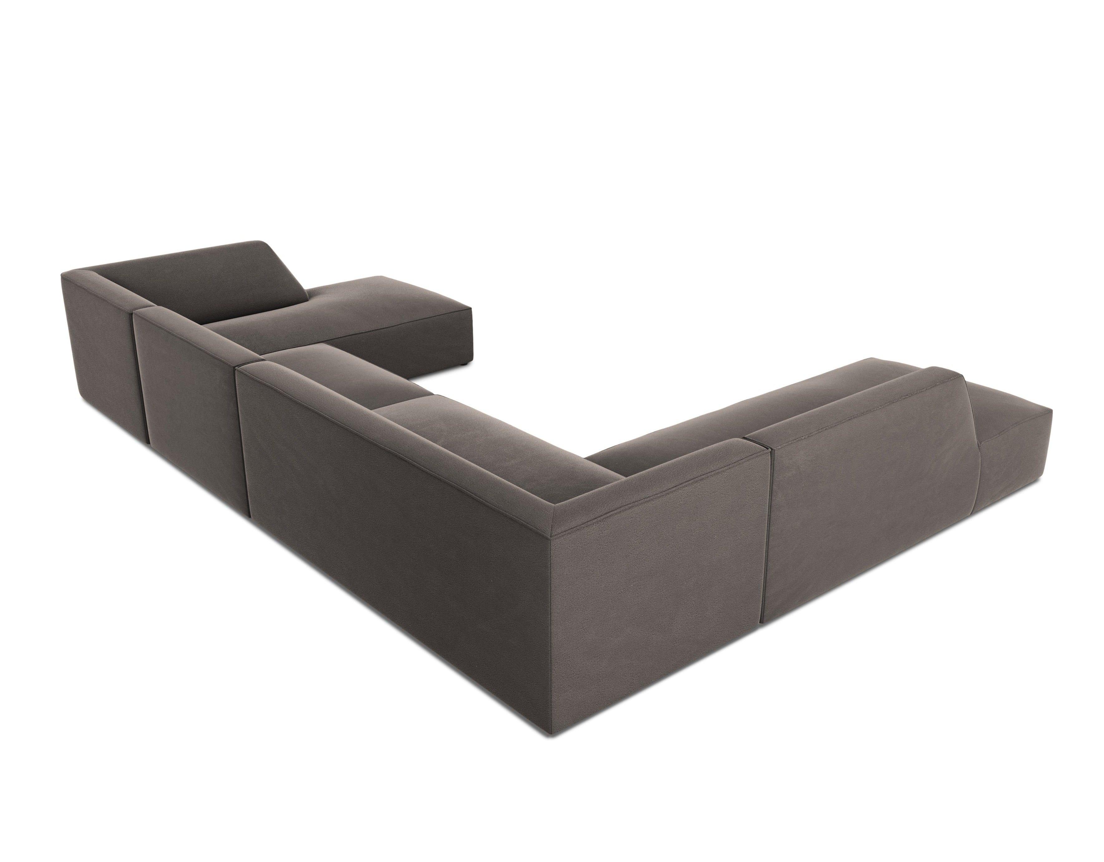 Narożnik w kształcie U aksamitny lewostronny RUBY ciemnoszary Micadoni Eye on Design