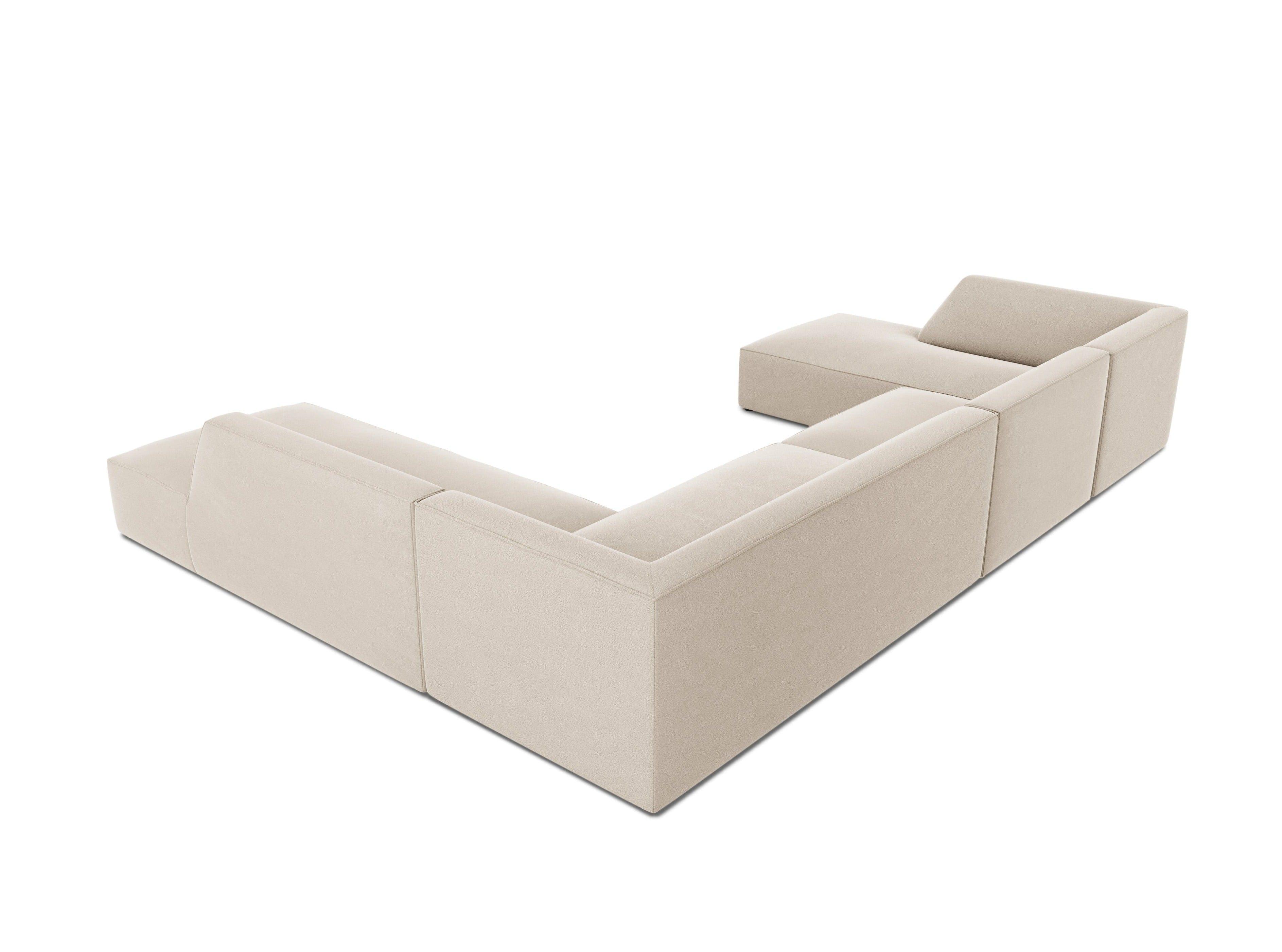 Narożnik w kształcie U aksamitny prawostronny RUBY beżowy Micadoni Eye on Design