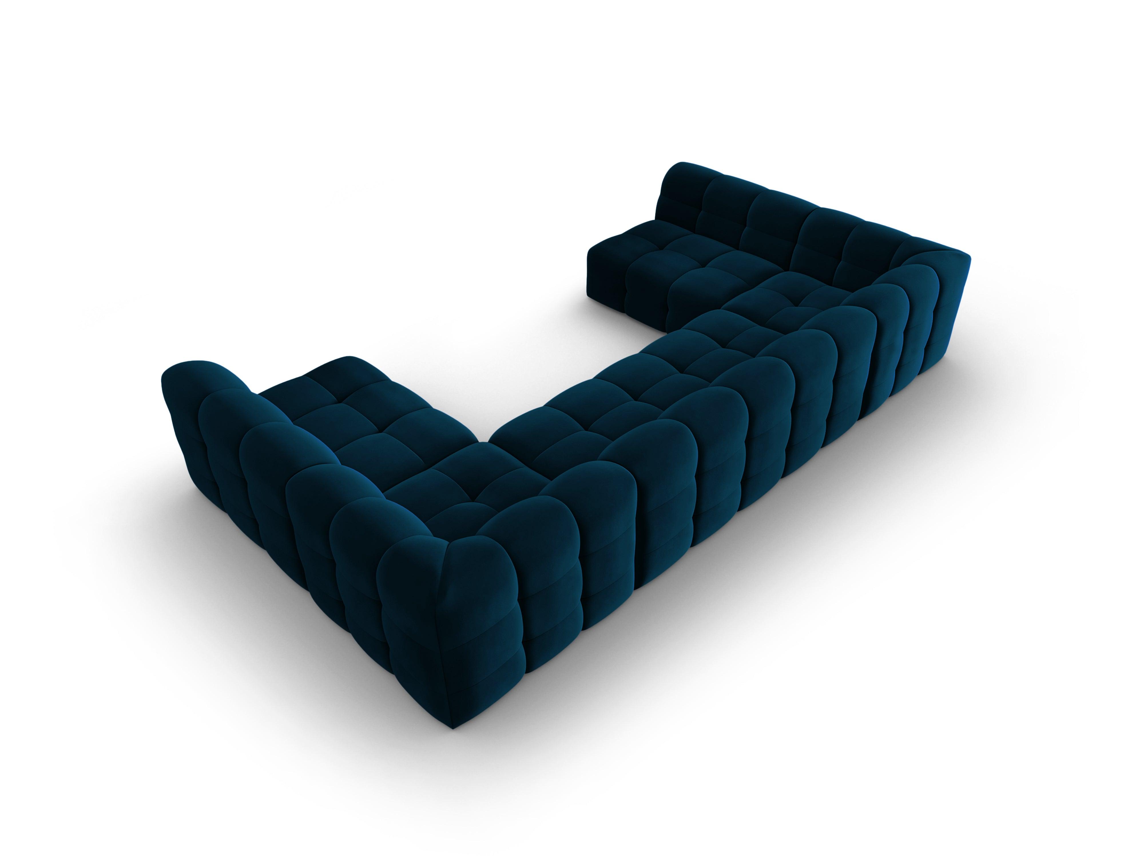 Narożnik aksamitny w kształcie U KENDAL granatowy Micadoni Eye on Design