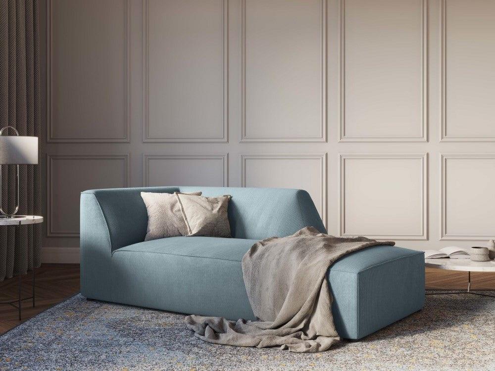 Szezlong sztruksowy prawostronny RUBY jasnoniebieski Micadoni Eye on Design