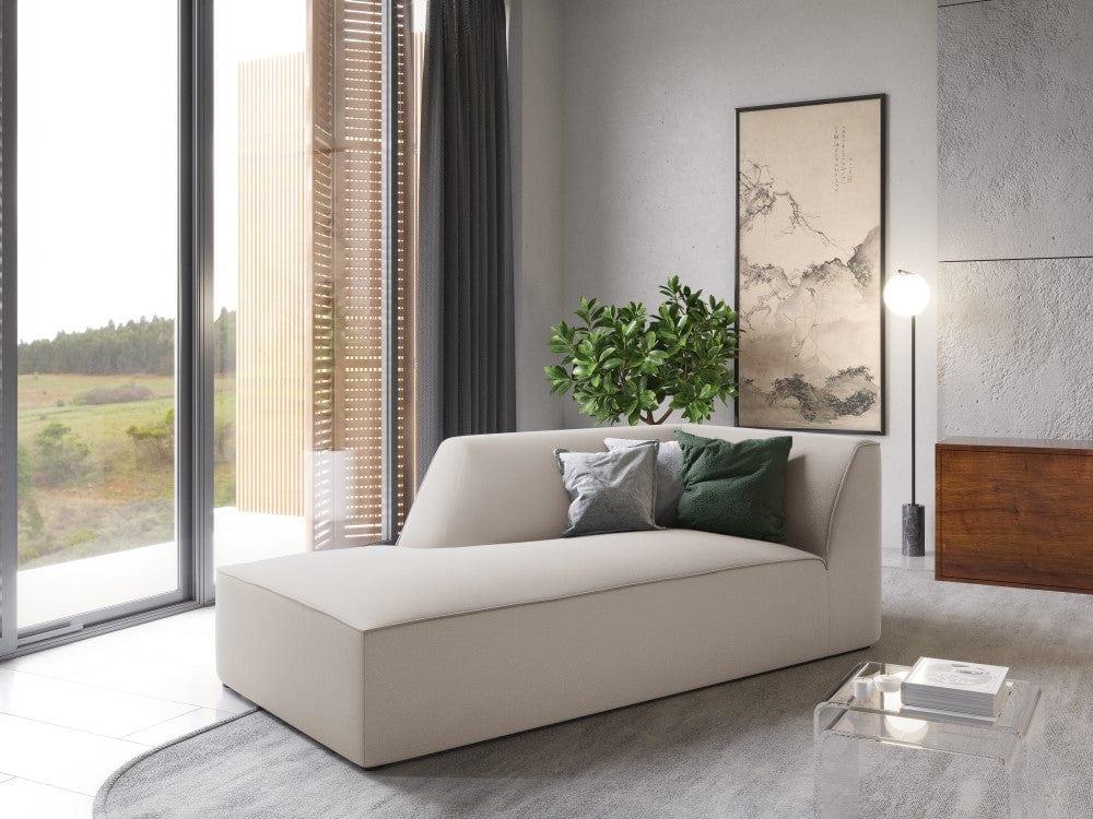 Szezlong aksamitny lewostronny RUBY beżowy Micadoni Eye on Design