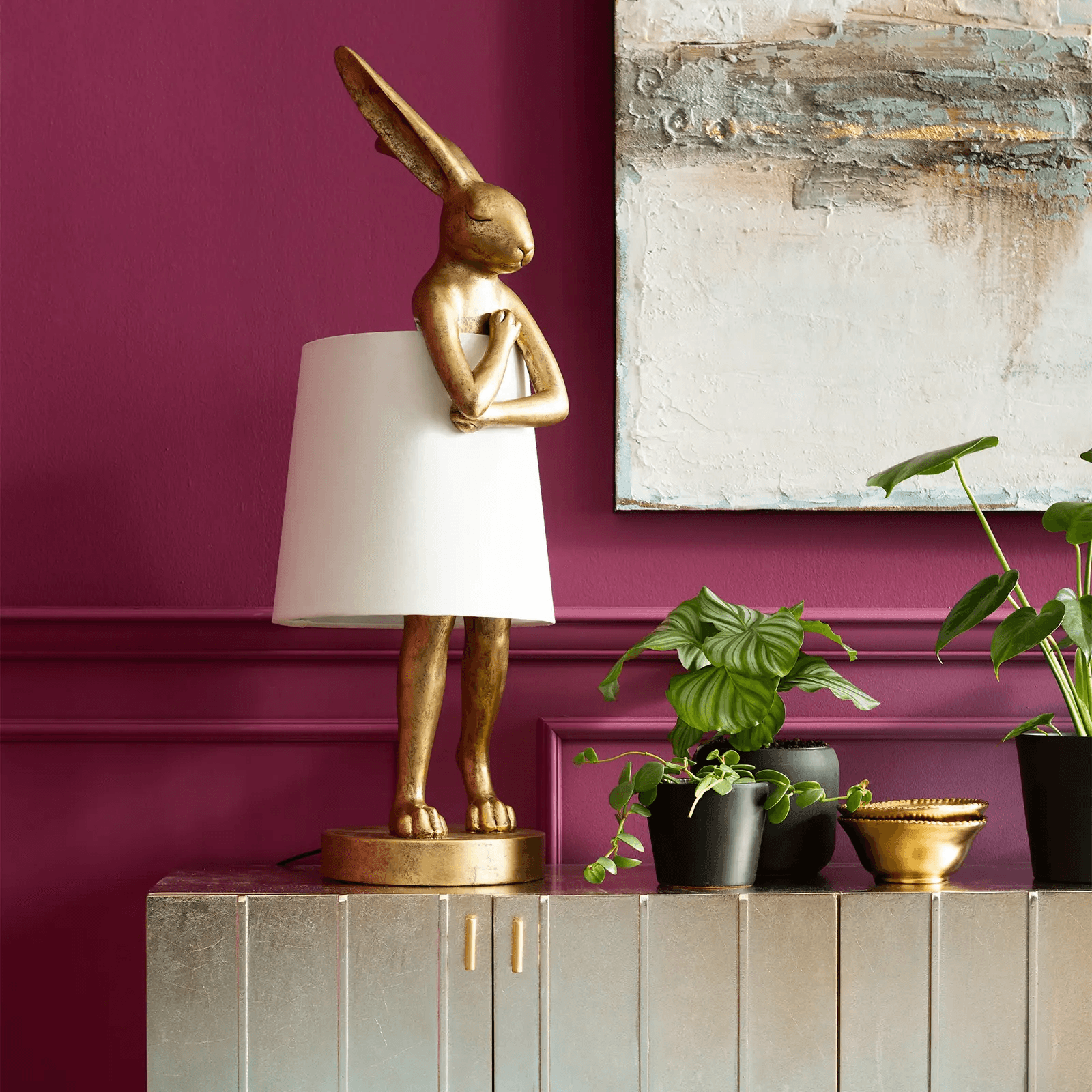 Lampa stołowa złota w kształcie królika – Kare Design