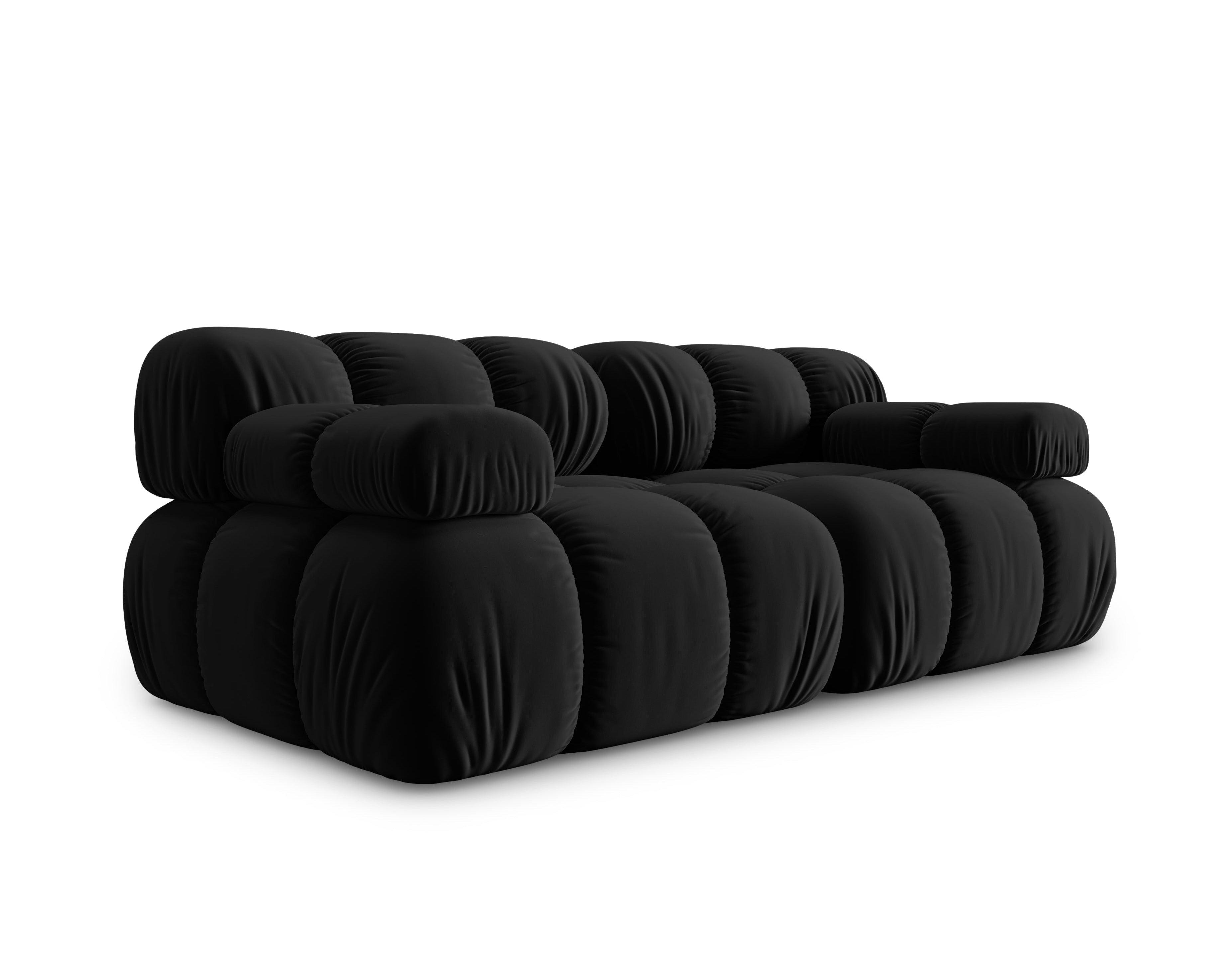 Sofa aksamitna 2-osobowa TROPEA czarny Milo Casa Eye on Design