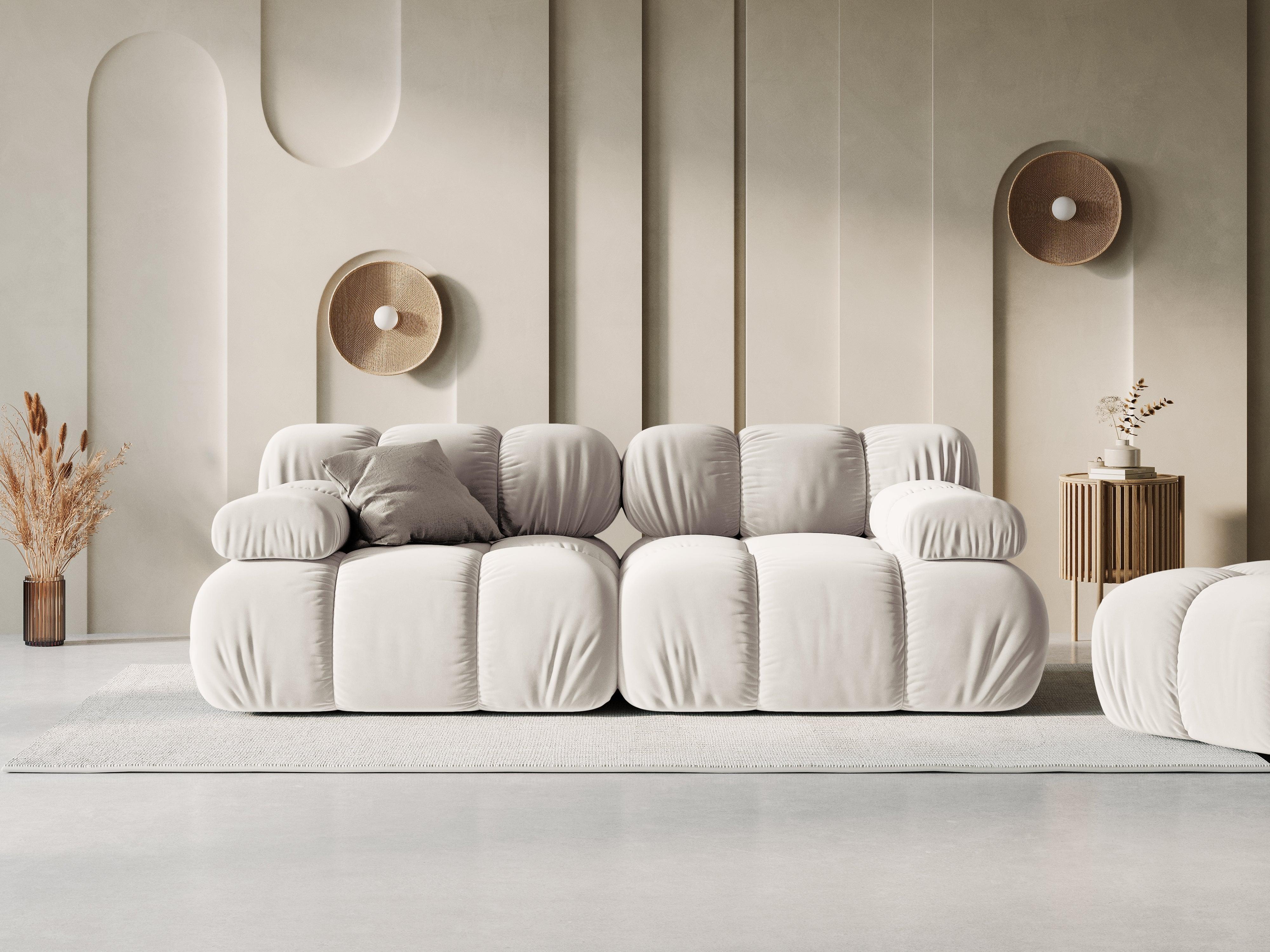 Sofa aksamitna 2-osobowa TROPEA jasnobeżowy Milo Casa Eye on Design