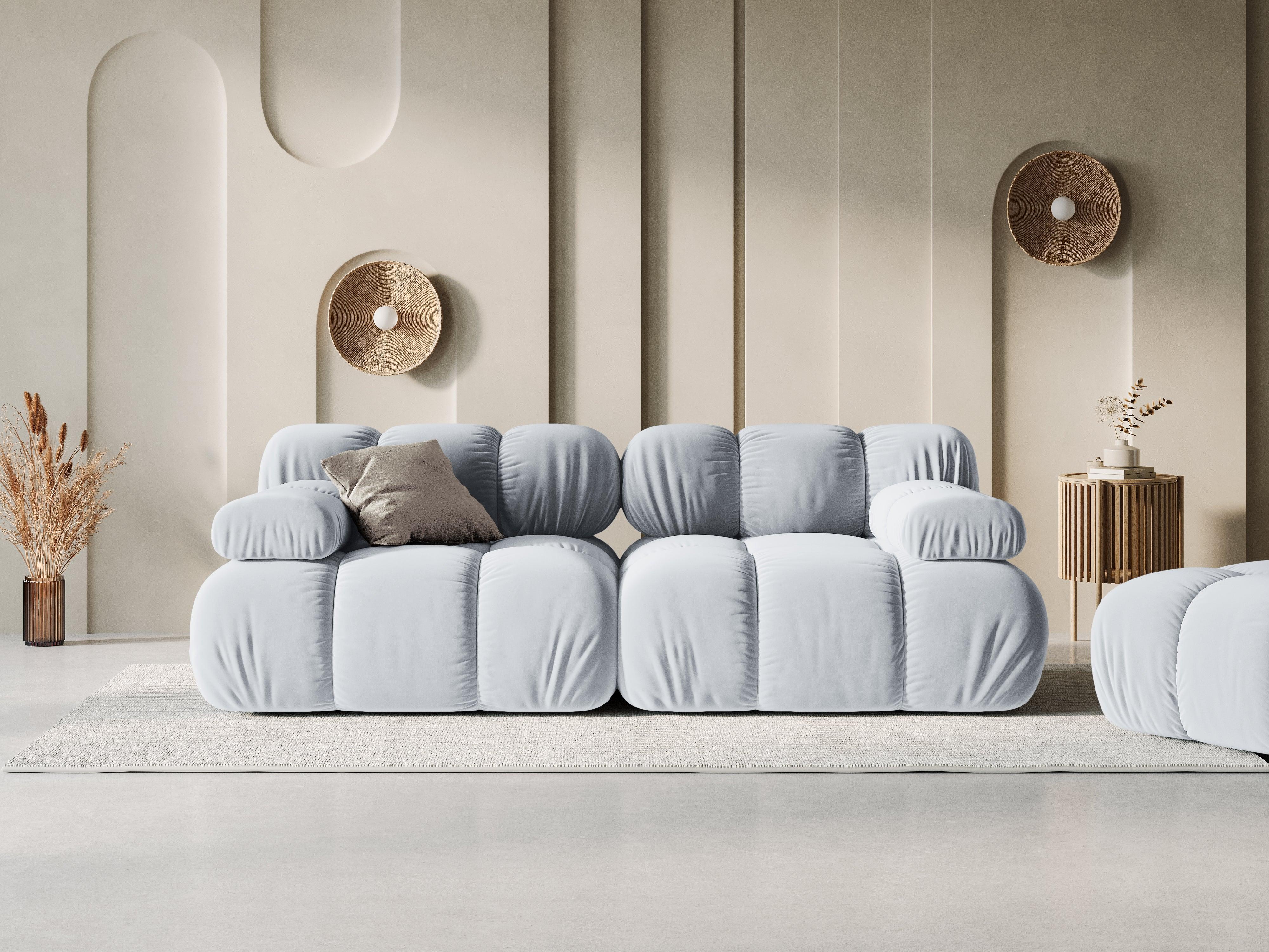 Sofa aksamitna 2-osobowa TROPEA jasnoniebieski Milo Casa Eye on Design