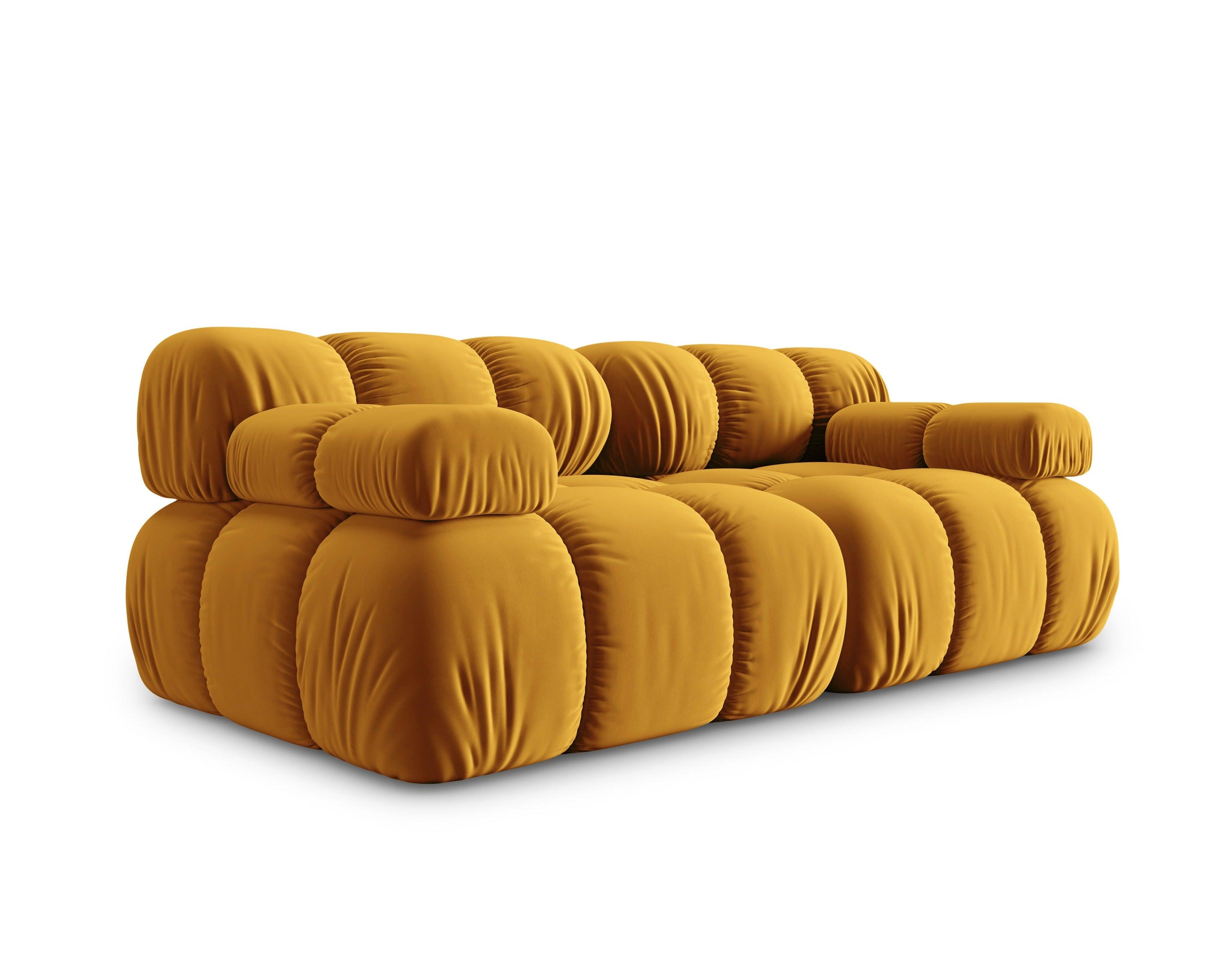 Sofa aksamitna 2-osobowa TROPEA musztardowy Milo Casa Eye on Design