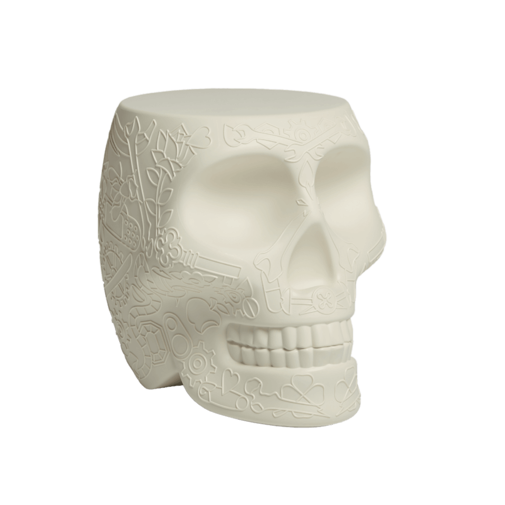 Stołek i stolik boczny MEXICO kremowy biały Qeeboo Eye on Design