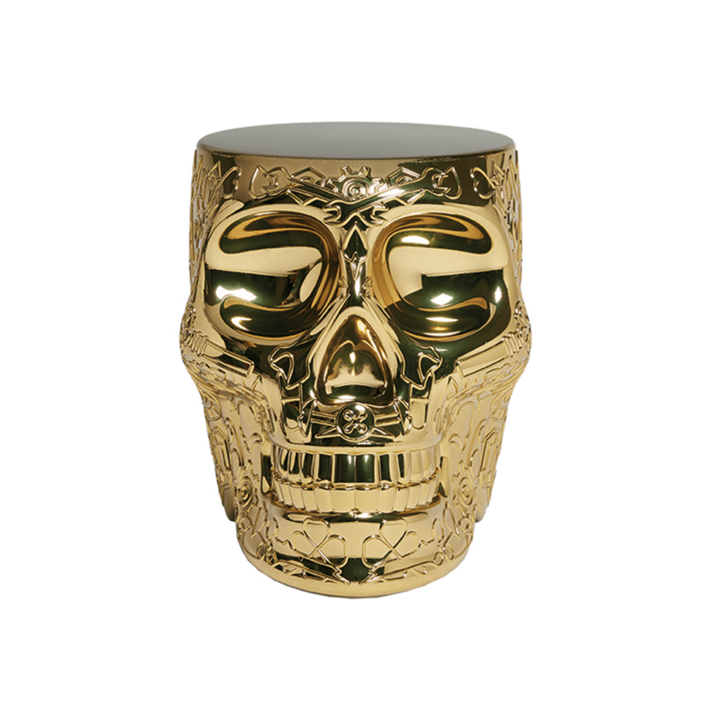 Stołek i stolik boczny MEXICO METALLIC złoty Qeeboo Eye on Design