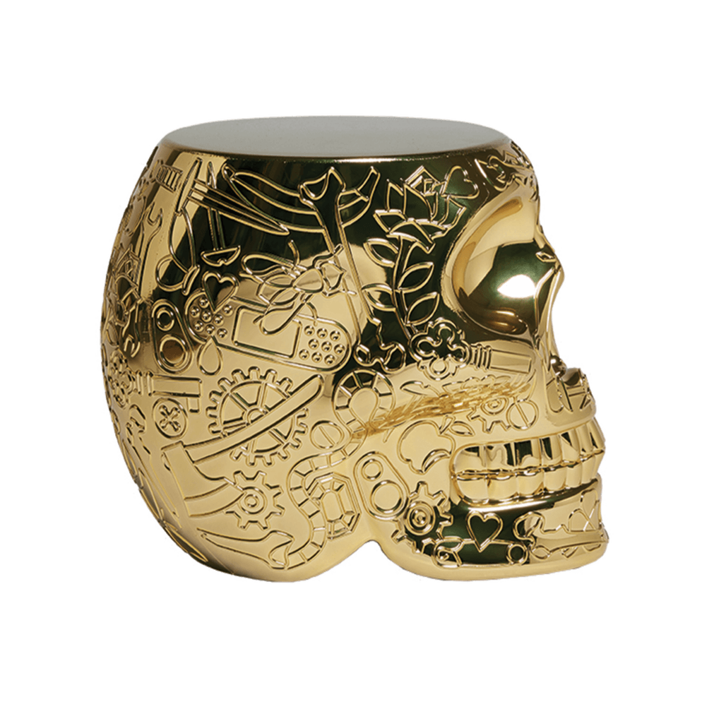 Stołek i stolik boczny MEXICO METALLIC złoty Qeeboo Eye on Design