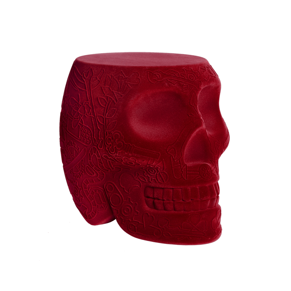 Stołek i stolik boczny MEXICO VELVET czerwony Qeeboo Eye on Design