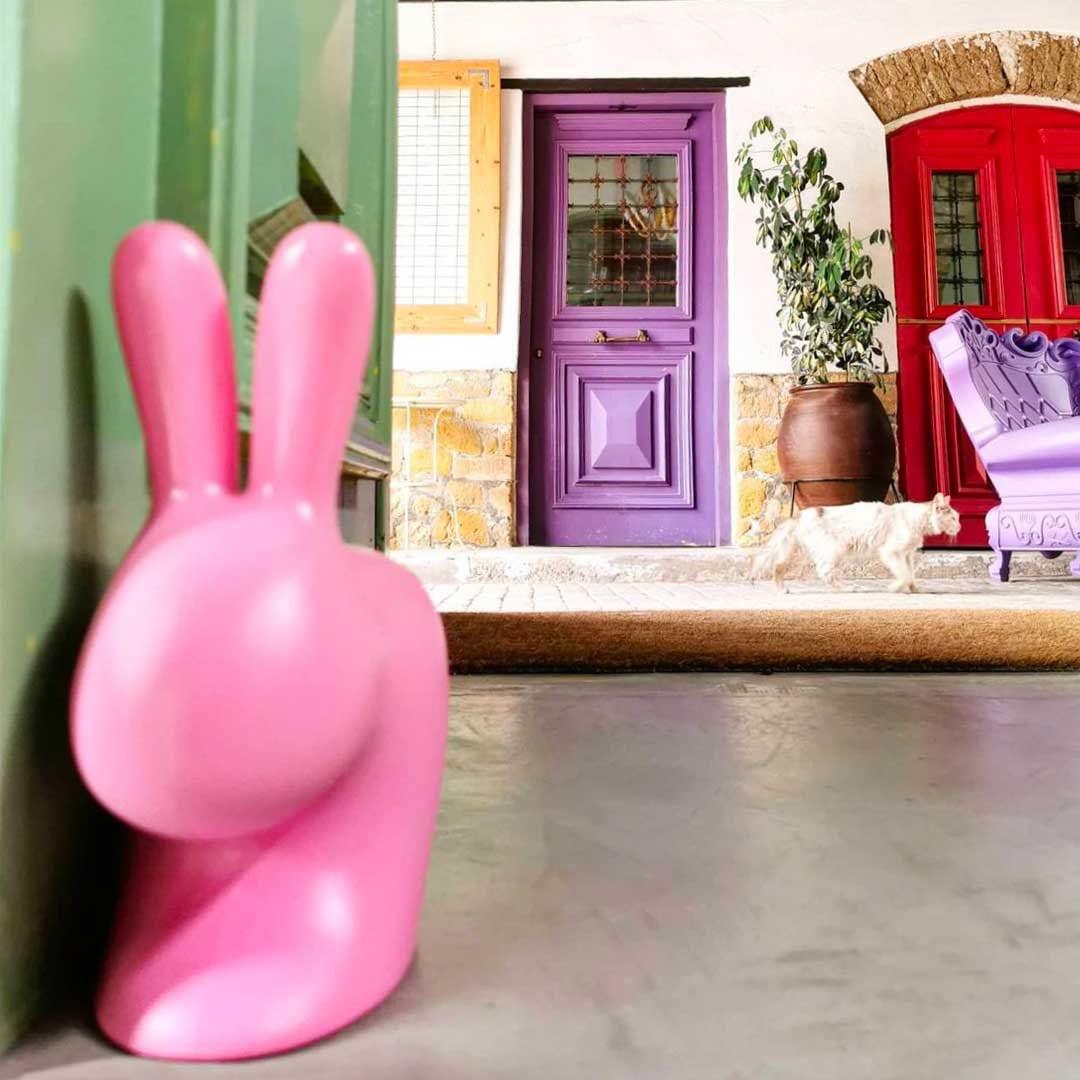 Stoper do drzwi RABBIT różowy Qeeboo Eye on Design