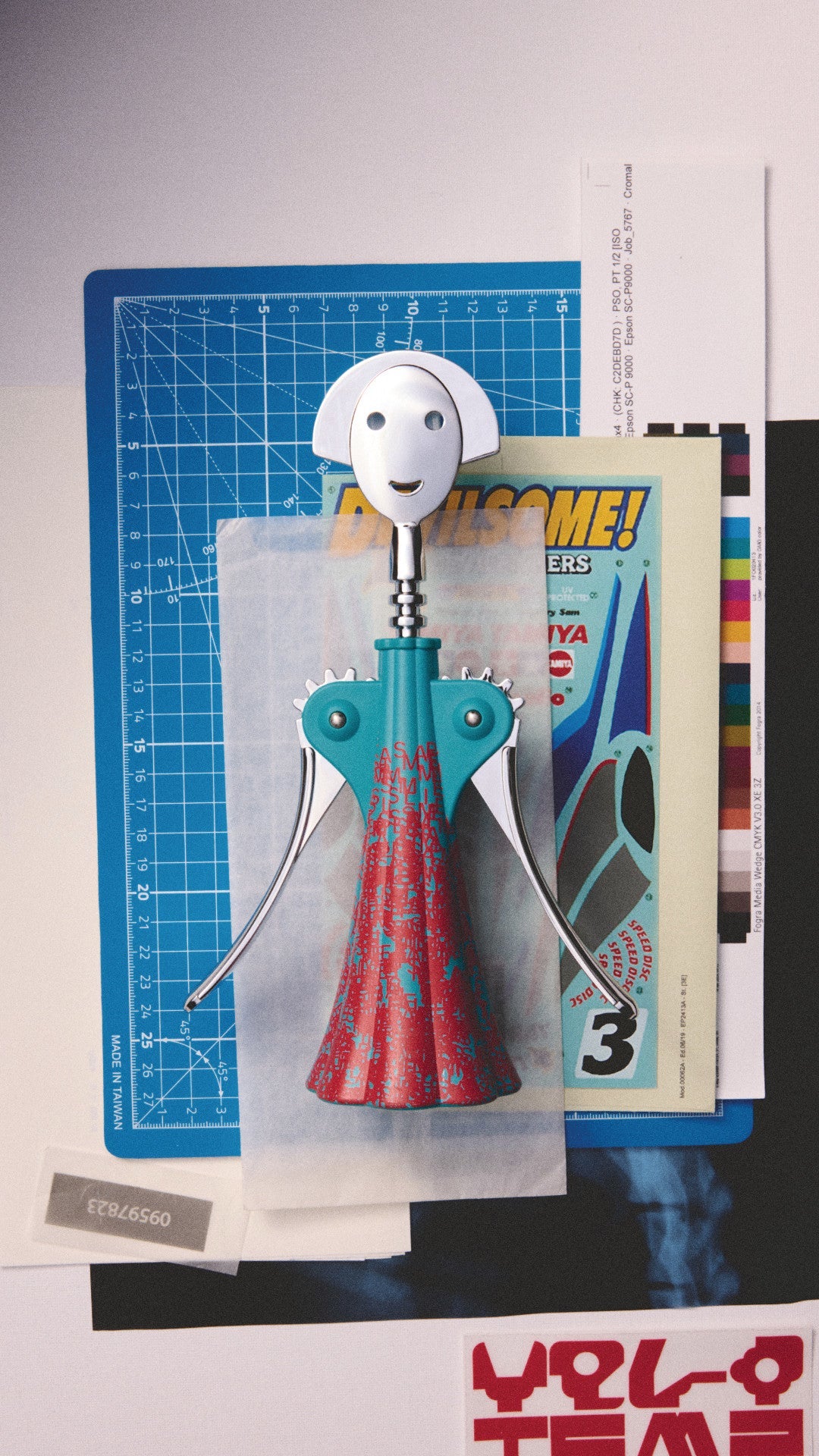 Winger corkscrew Anna G. - Blue Liquid with coral