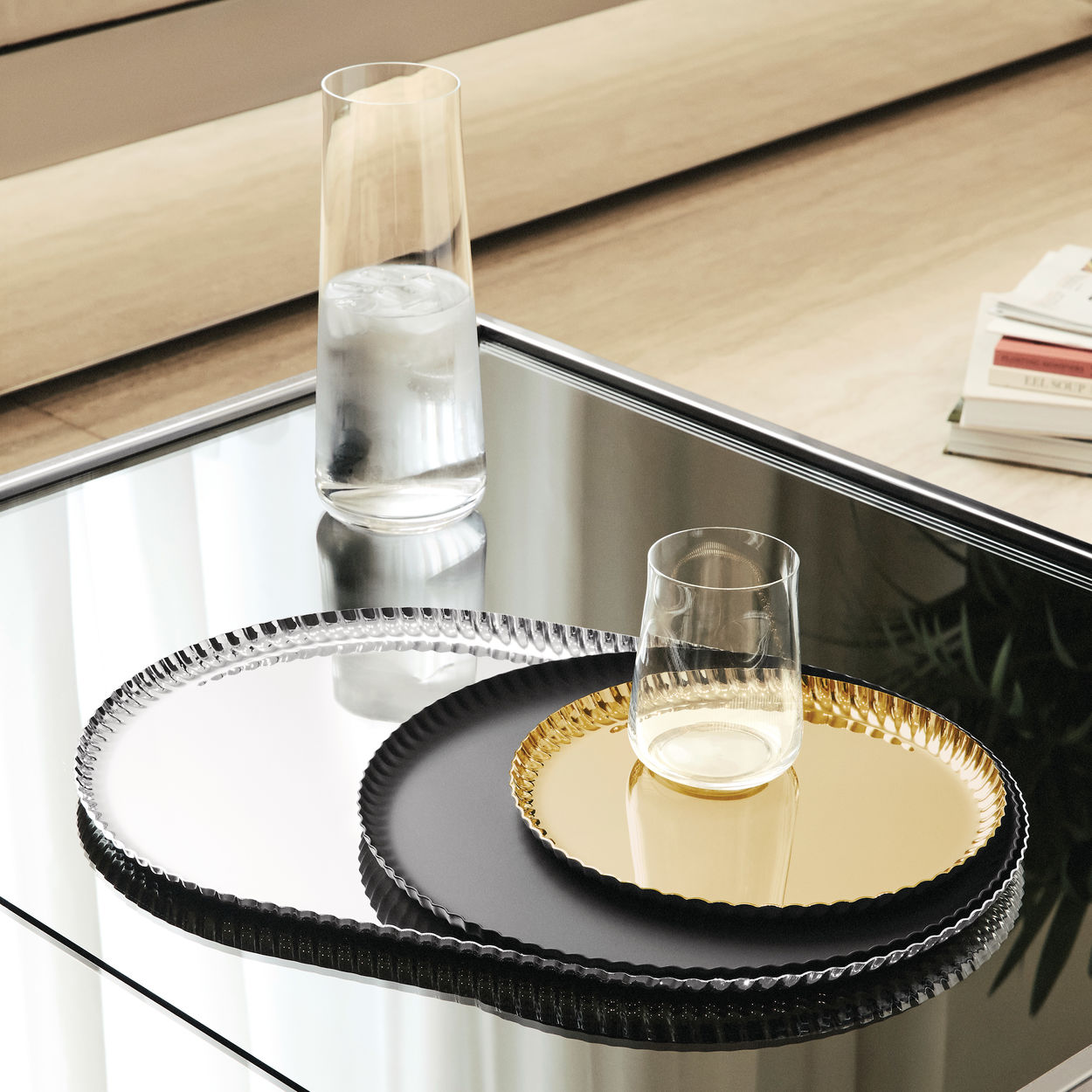 Taca ronde PLEATS zwarte staal