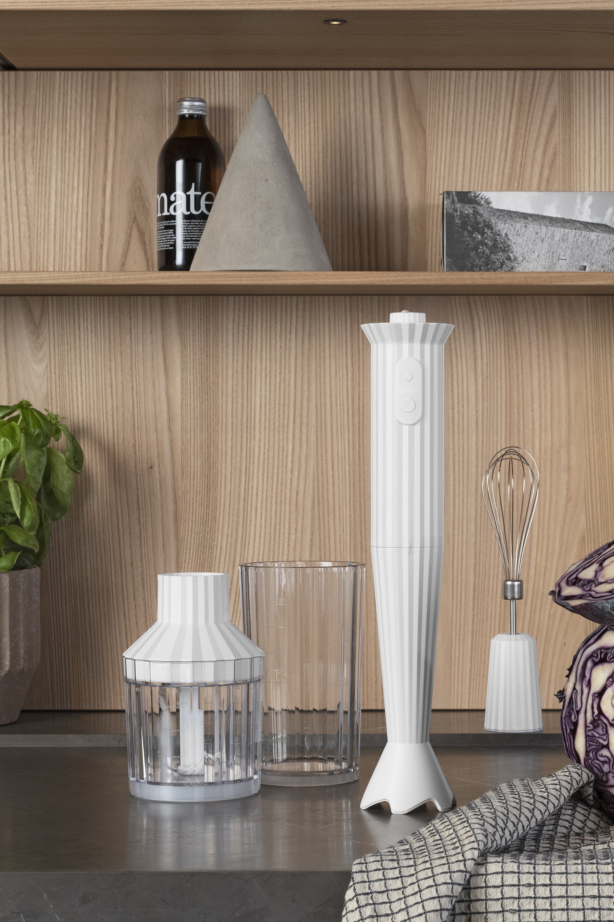 Set met handblender PLISSÉ wit