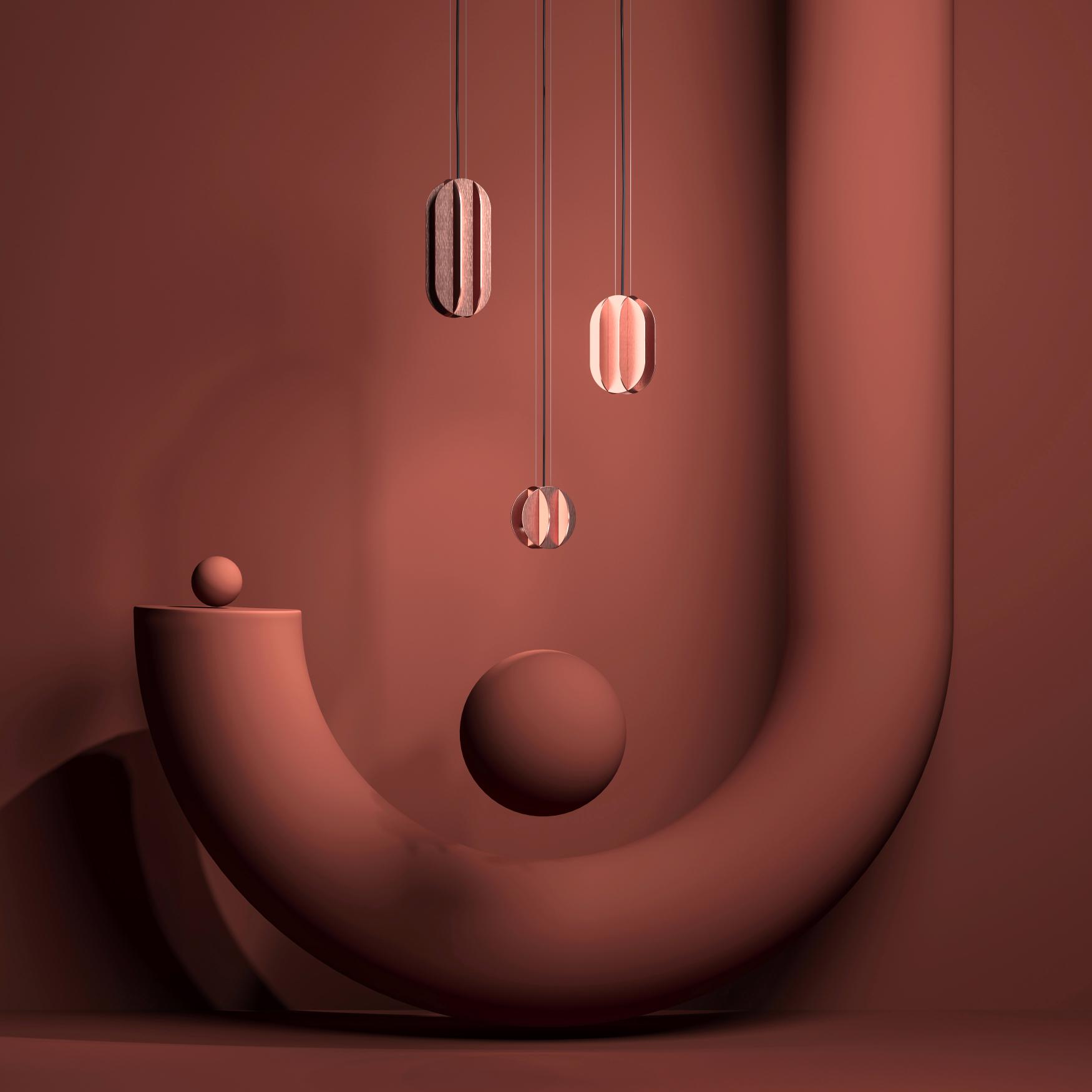 Ovale hanglamp EL koper