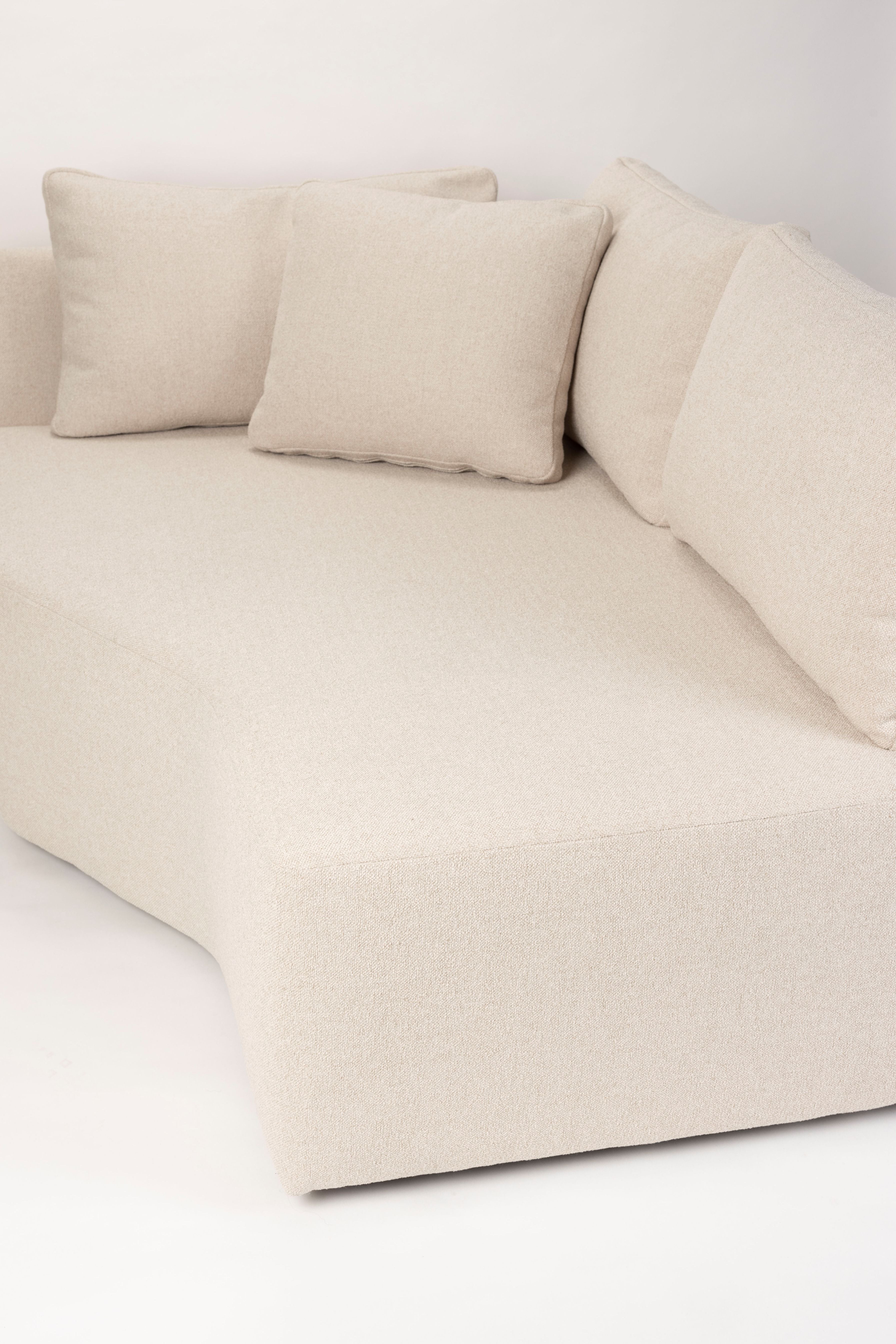 Modulaire bank PROSPER - rechtszijdige chaise longue zandkleurig