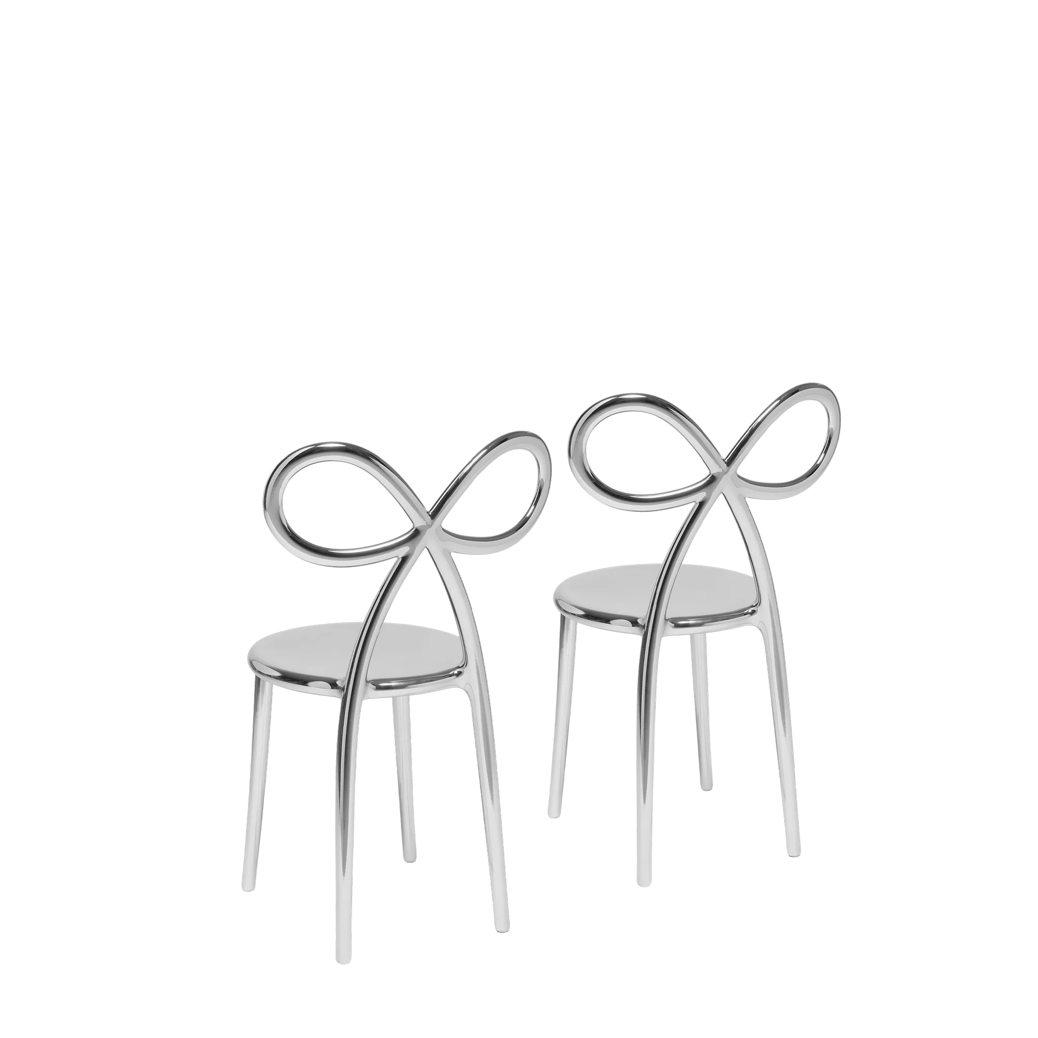 Set 2 Stühle RIBBON silber