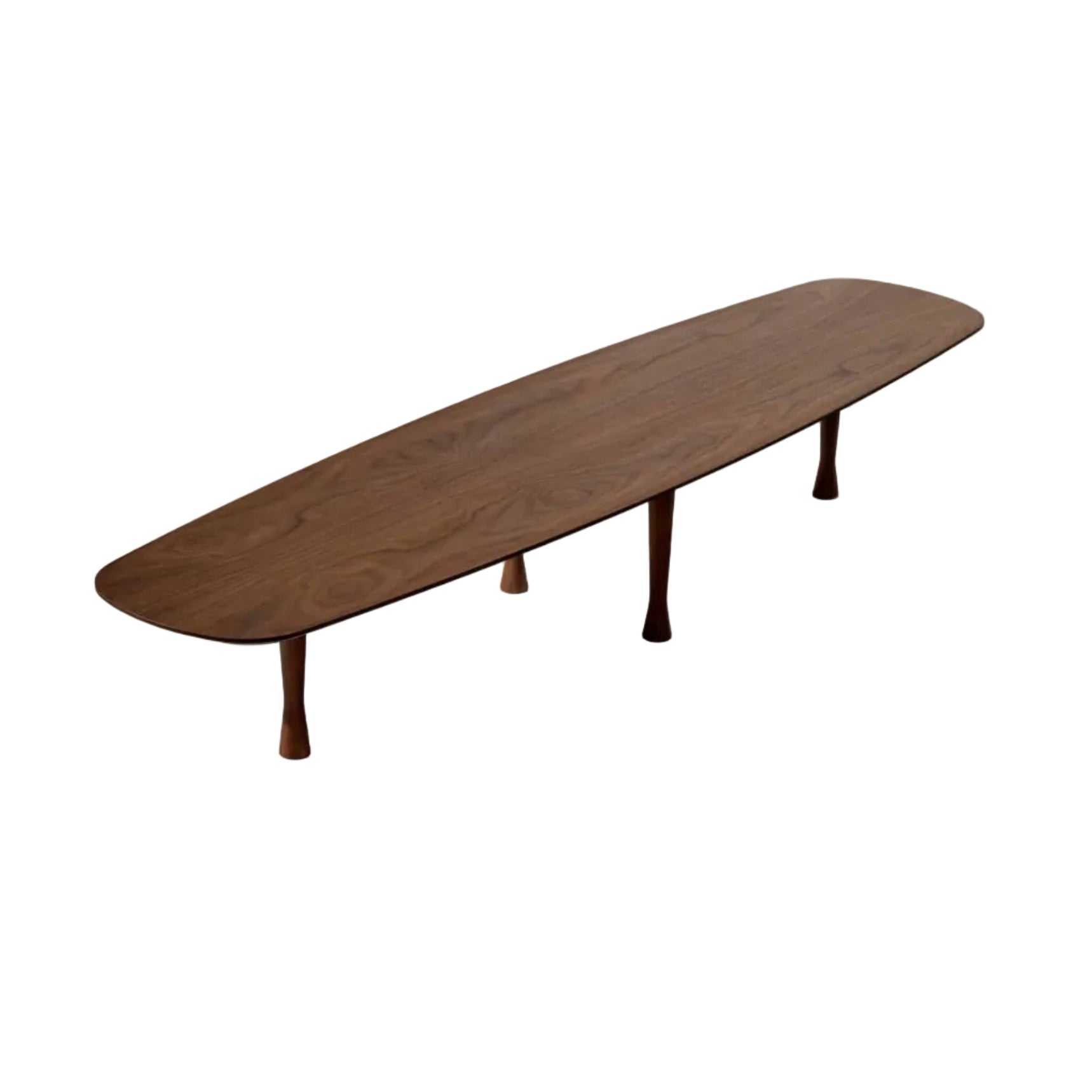 Unique oval coffee table walnut veneer