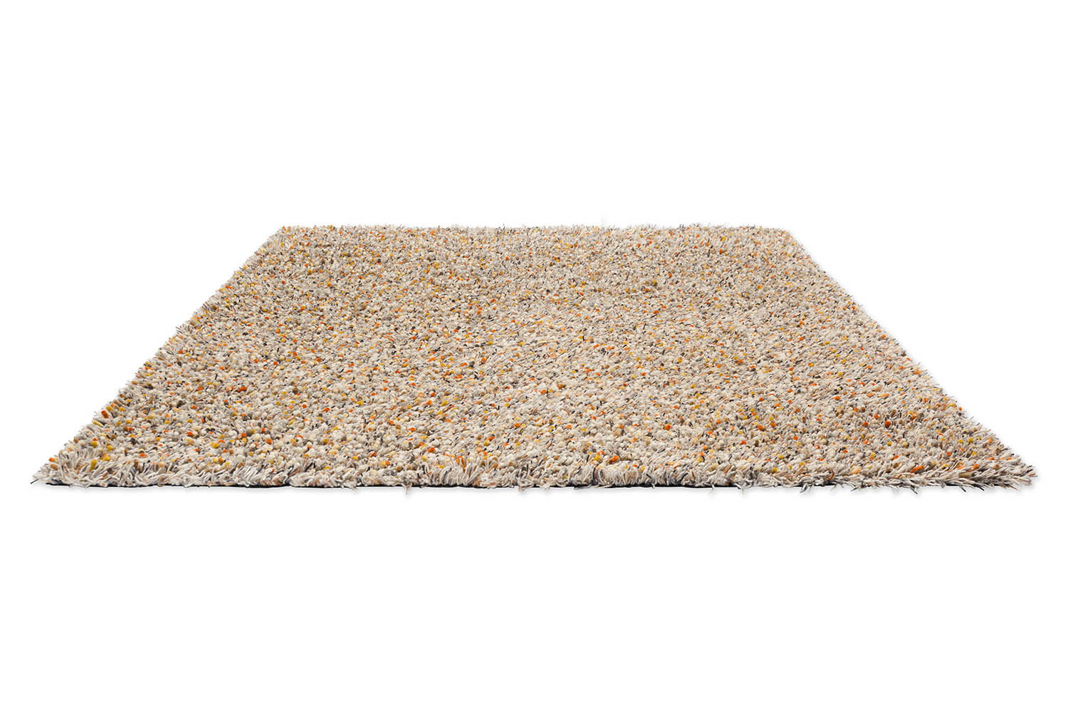 SPRING beige long pile rug with orange