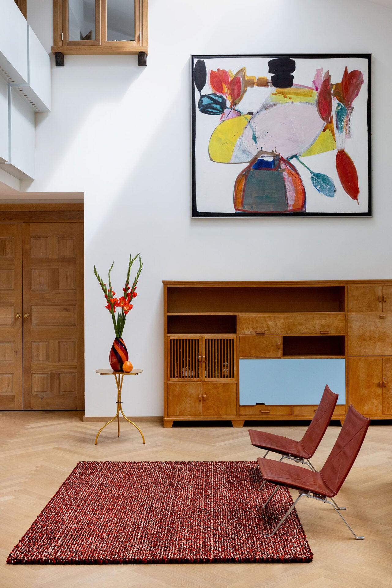 Vloerkleed POP ART rood met lange haren