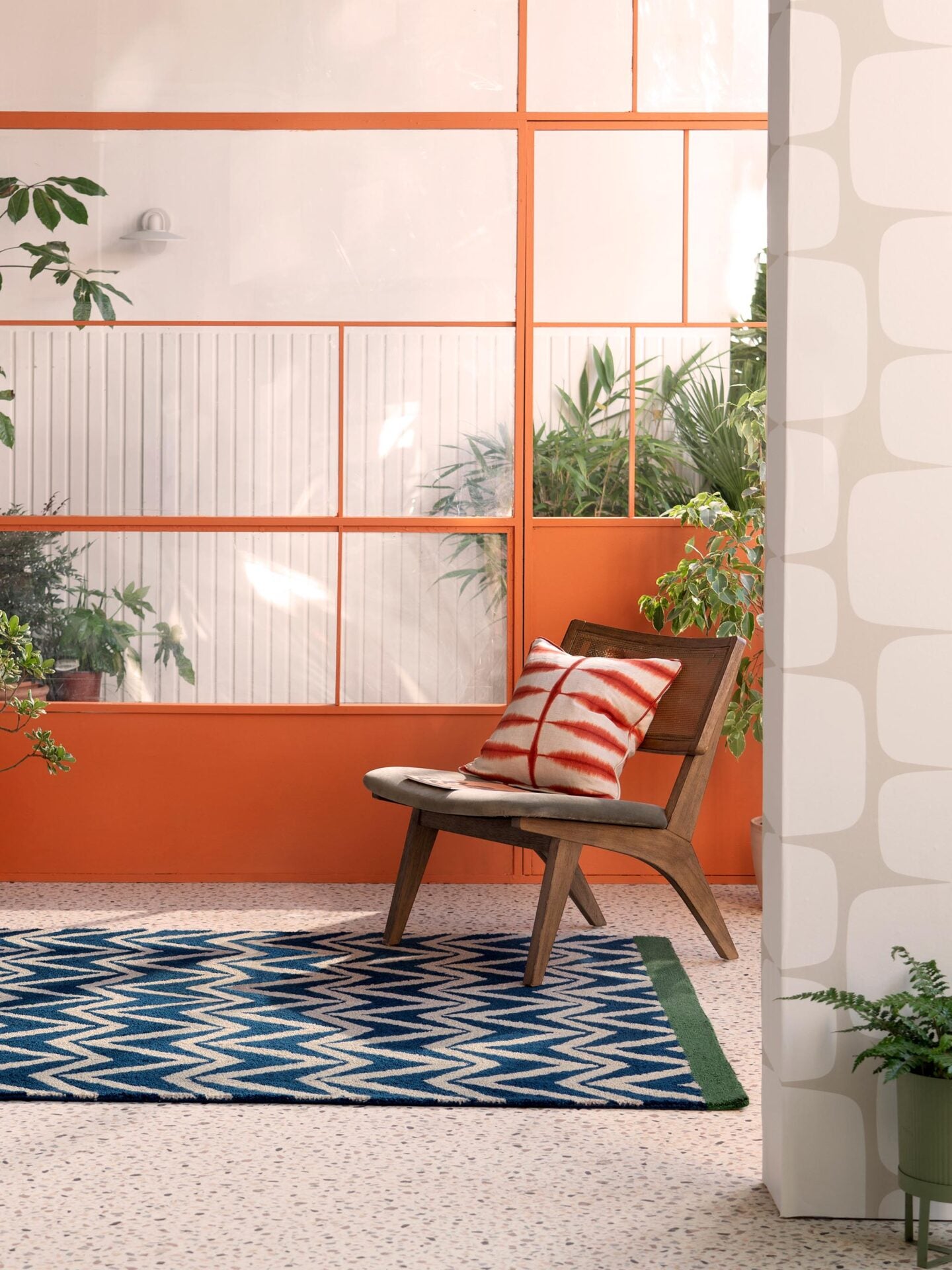 Außen Teppich DHURRIE blau