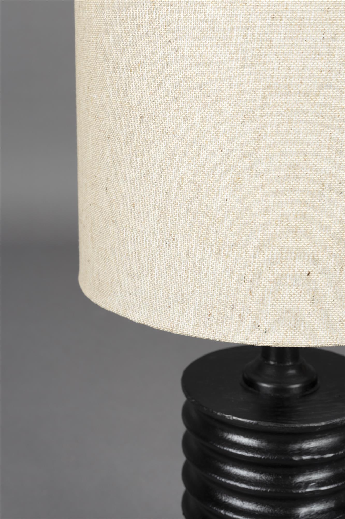 Yalal beige Tischlampe mit einer schwarzen Basis