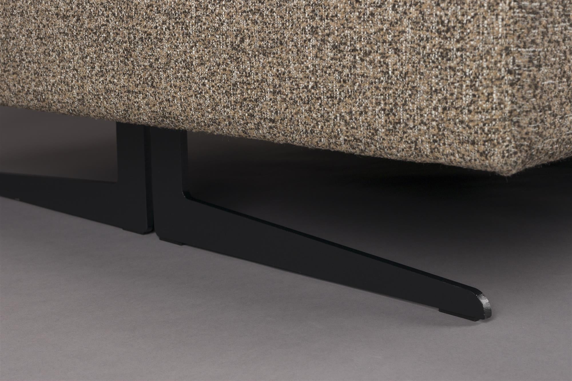 Right -sided Corner Shelly Dark Black Melange with a black base