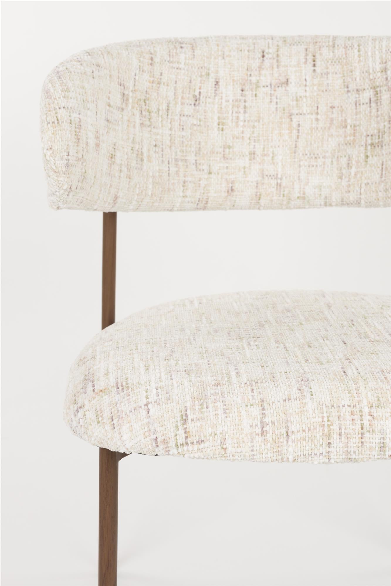 Stuhl CLAES weiß mit braunem Gestell