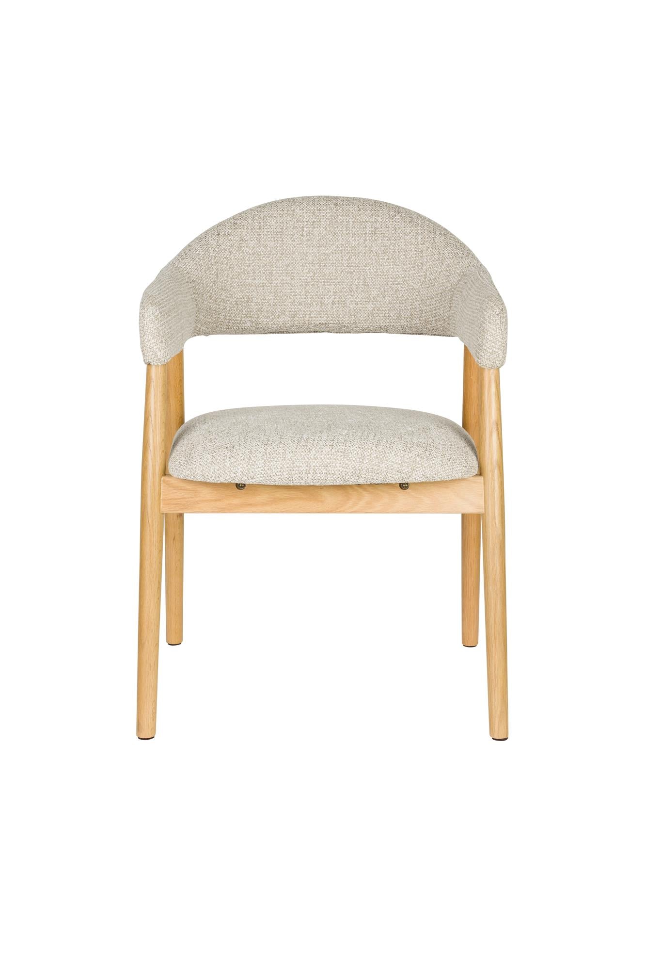 Stoel INDY lichtbruin met houten basis