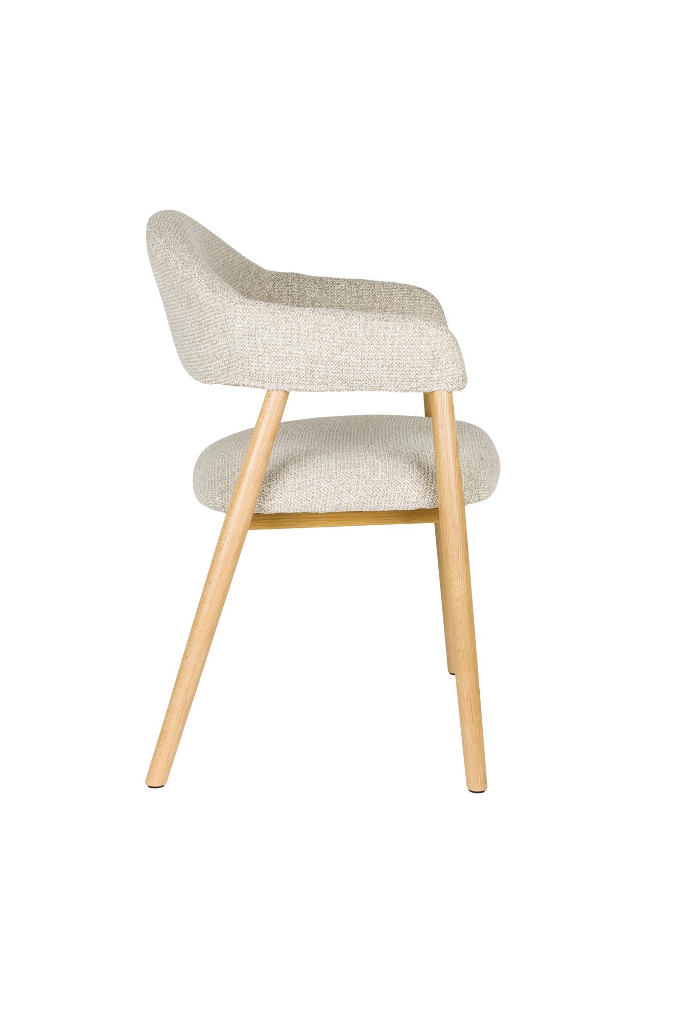 Stoel INDY lichtbruin met houten basis