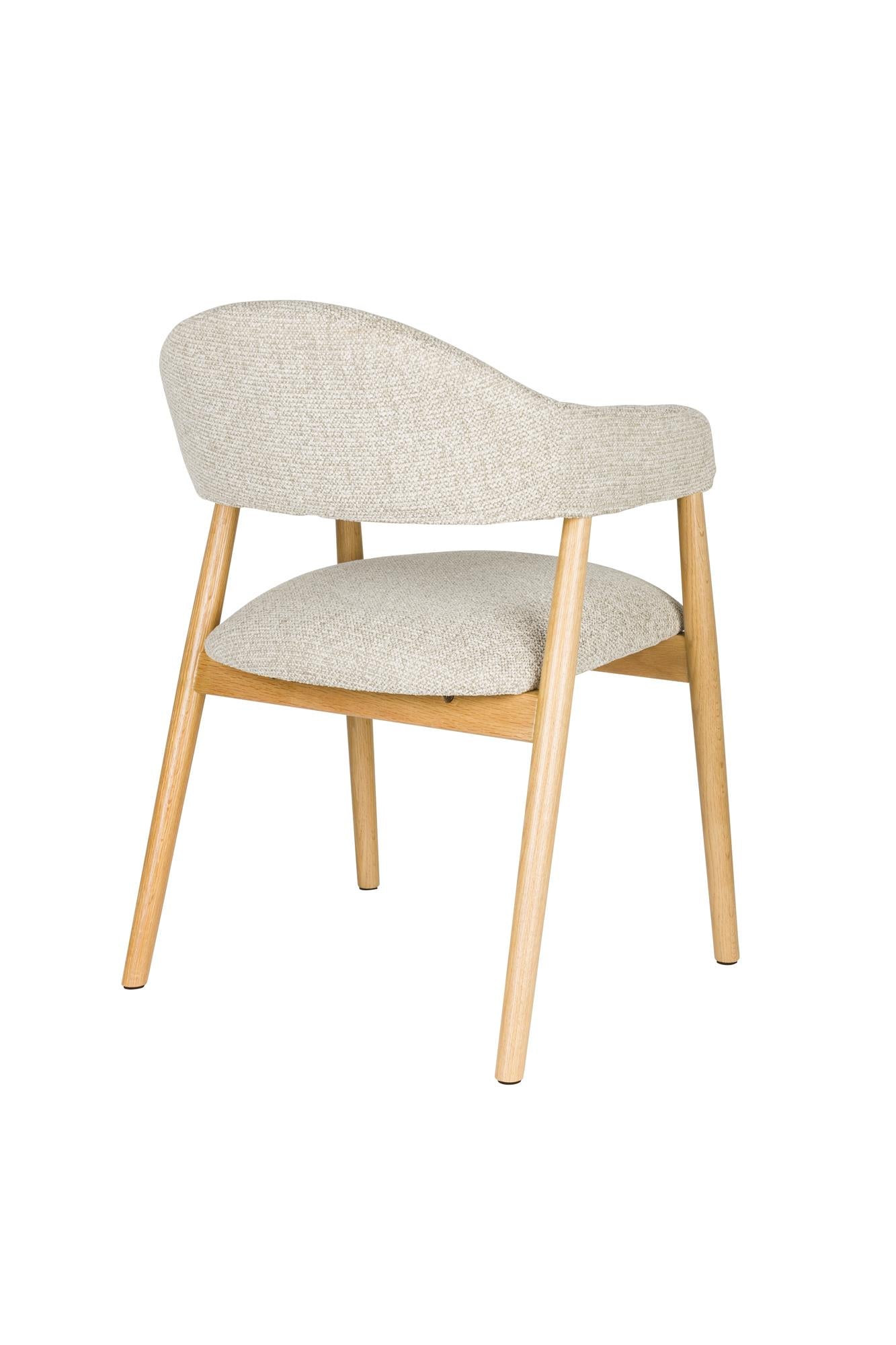 Stoel INDY lichtbruin met houten basis