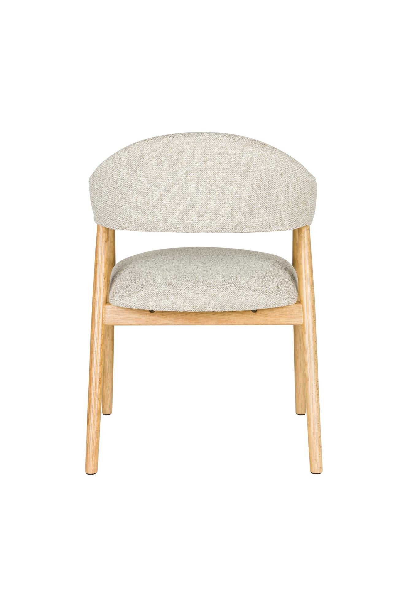 Stoel INDY lichtbruin met houten basis